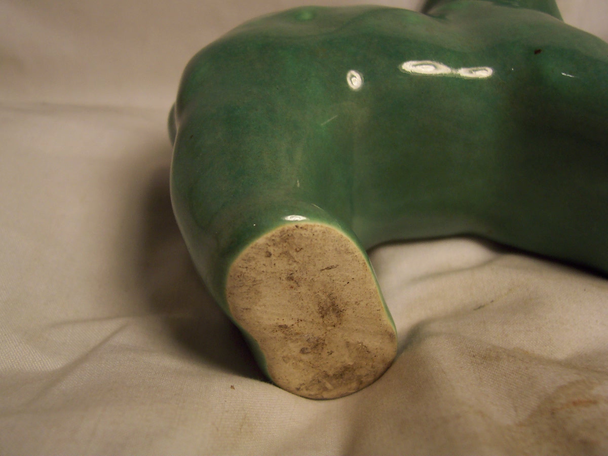 McCoy Art Pottery Green Lamb Planter