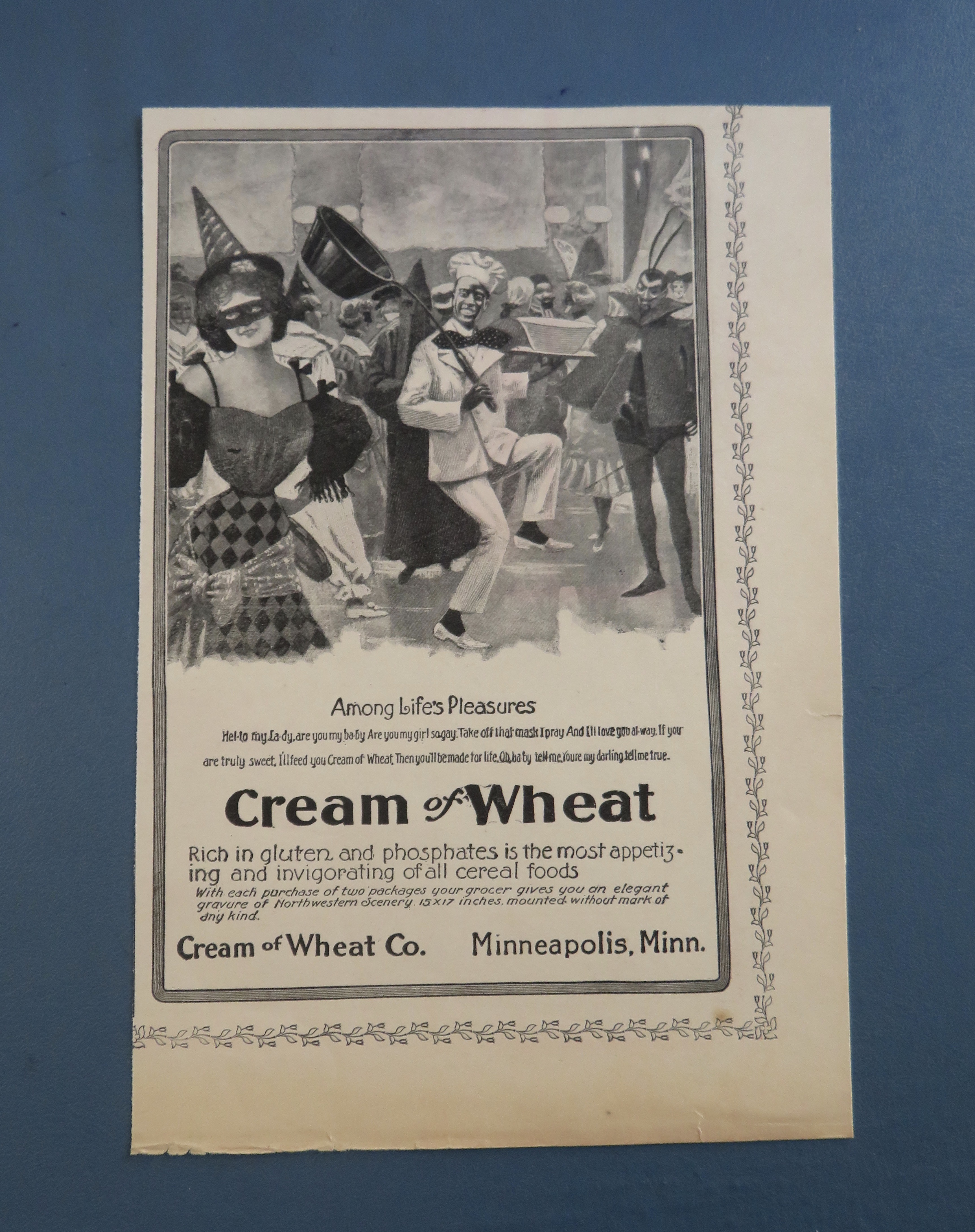 1904 Cream Of Wheat Cereal with Costume Party