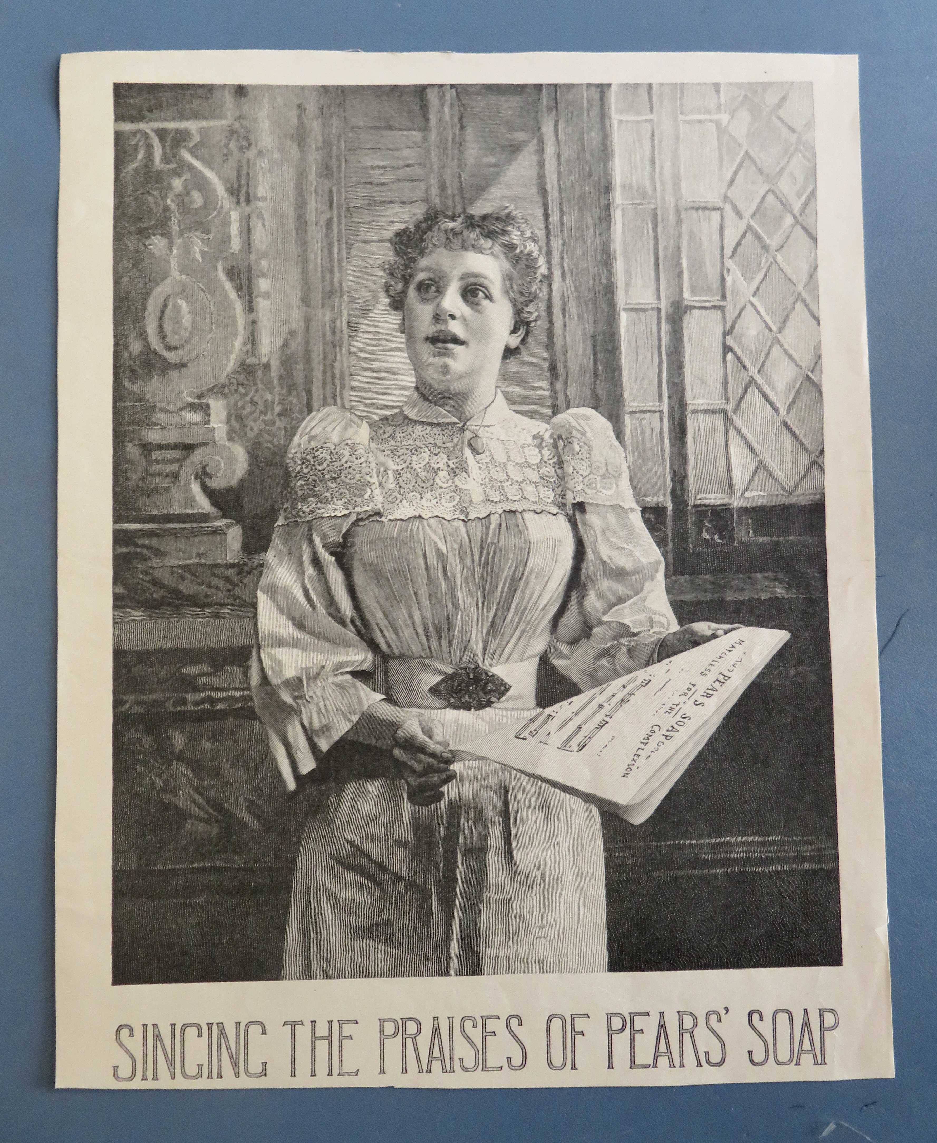 1893 Pears' Soap with Woman Singing In Church