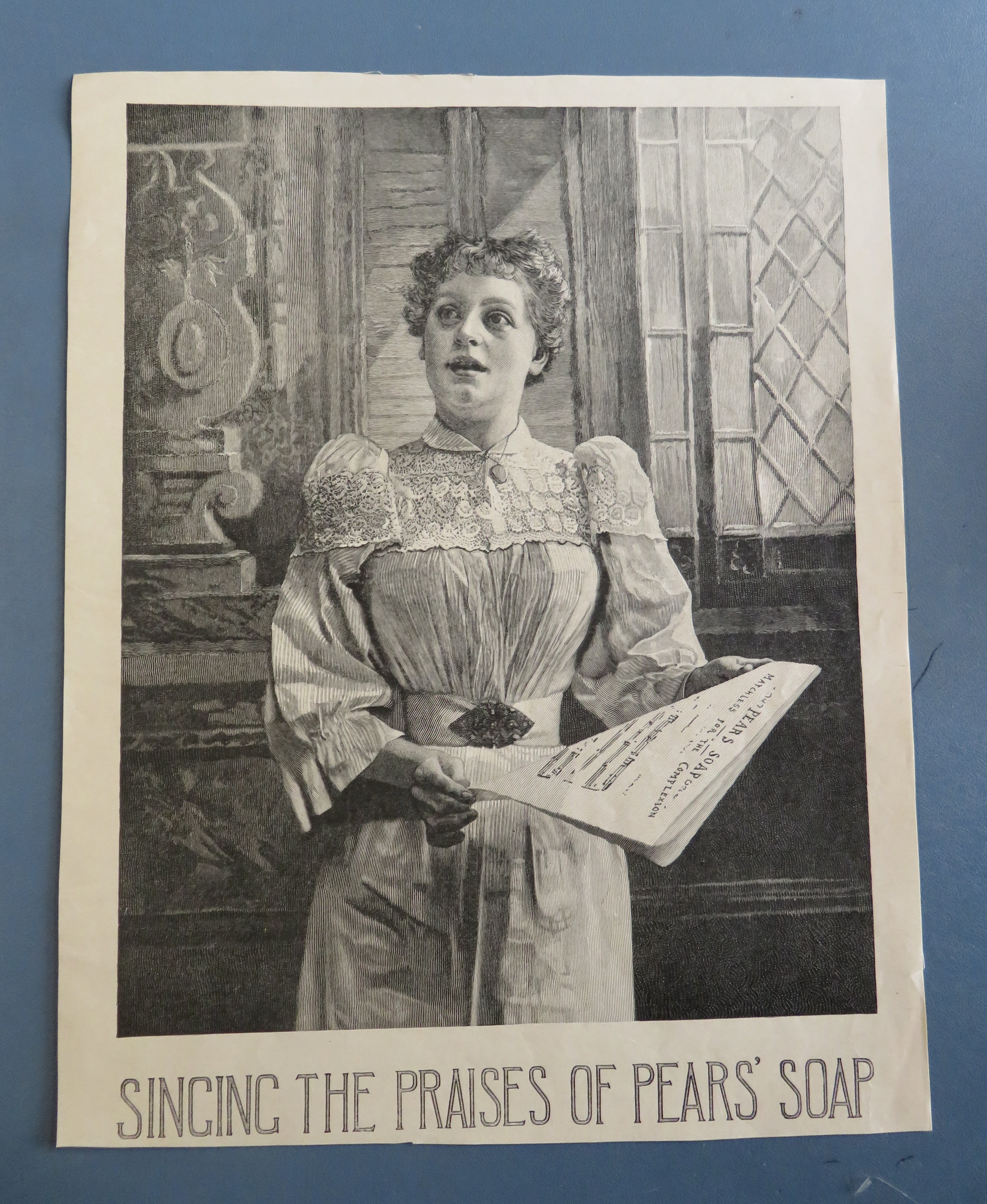 1893 Pears' Soap with Woman Singing In Church