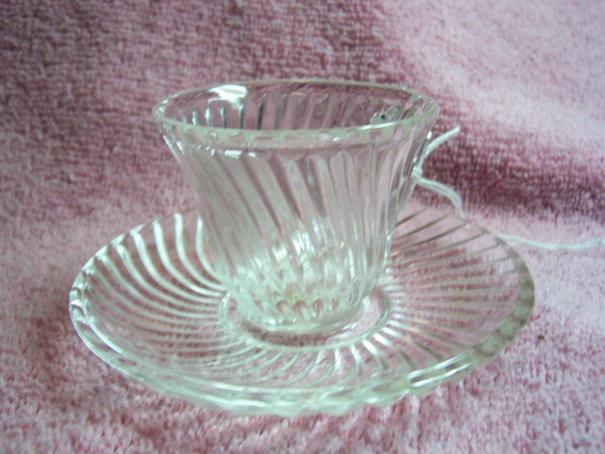 Federal Glass Co Childs Cup and Saucer Set