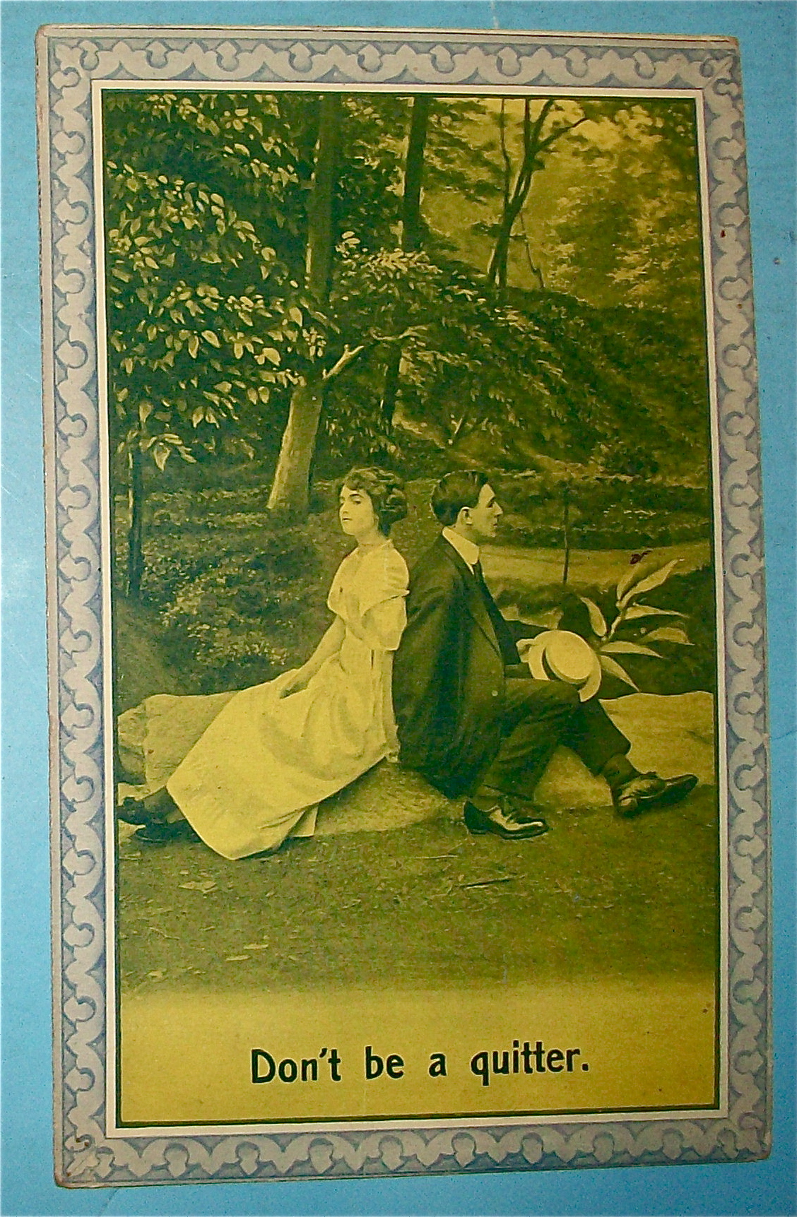 Don't Be A Quitter Lovers Quarrel Postcard