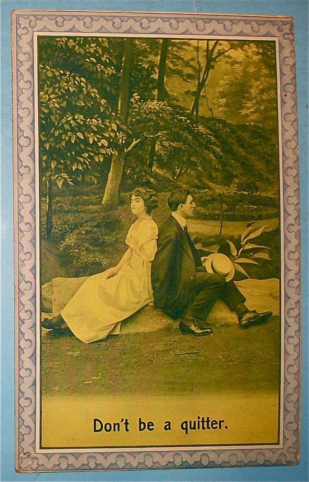 Don't Be A Quitter Lovers Quarrel Postcard