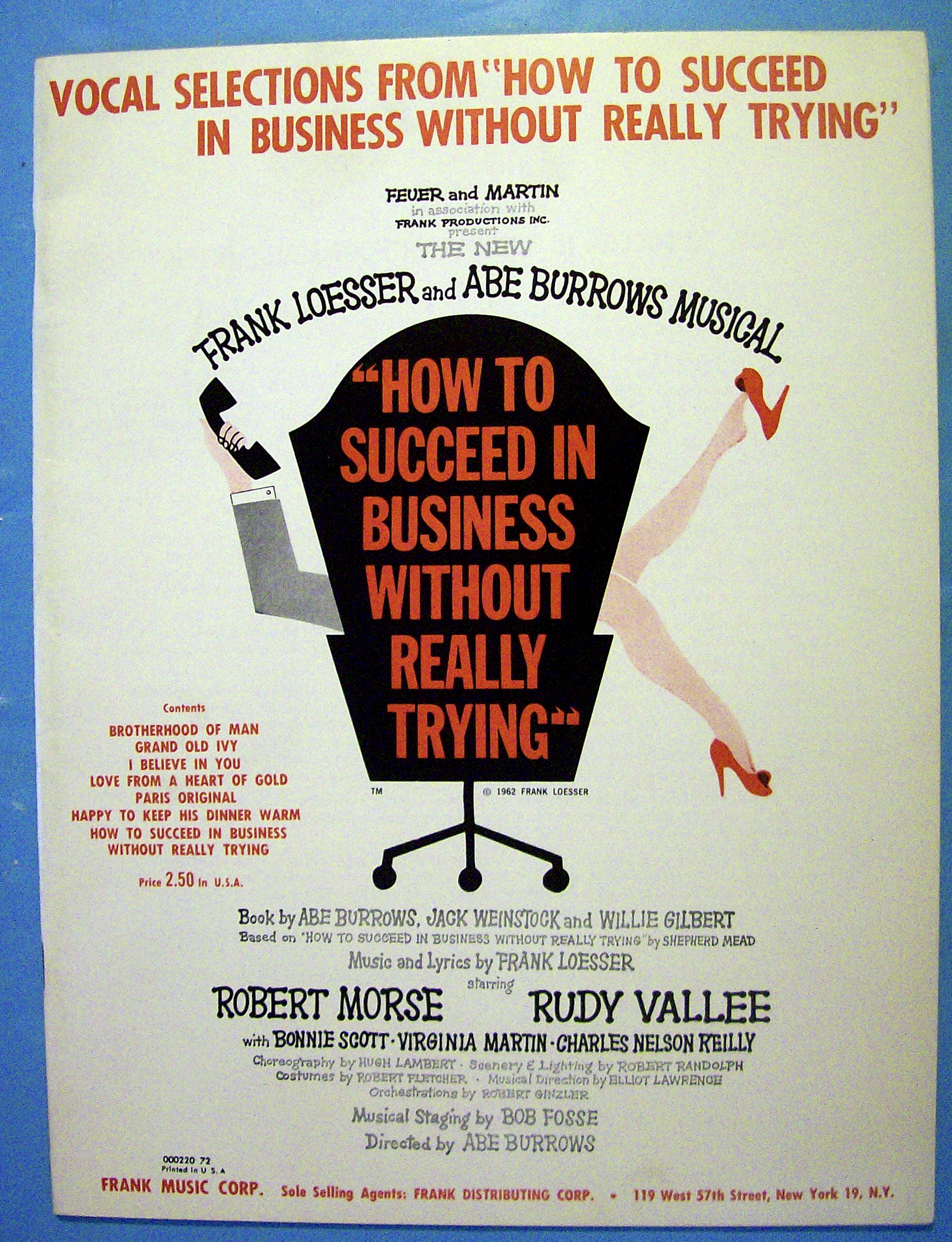 Sheet Music For 1961 How To Succeed In Business