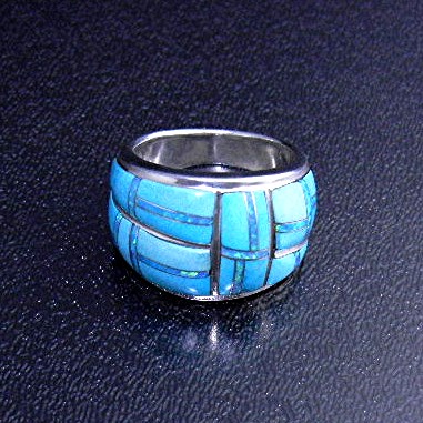 Sleeping Beauty Turquoise Opal Inlay Sterling Silver GL