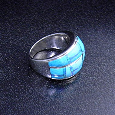 Sleeping Beauty Turquoise Opal Inlay Sterling Silver GL