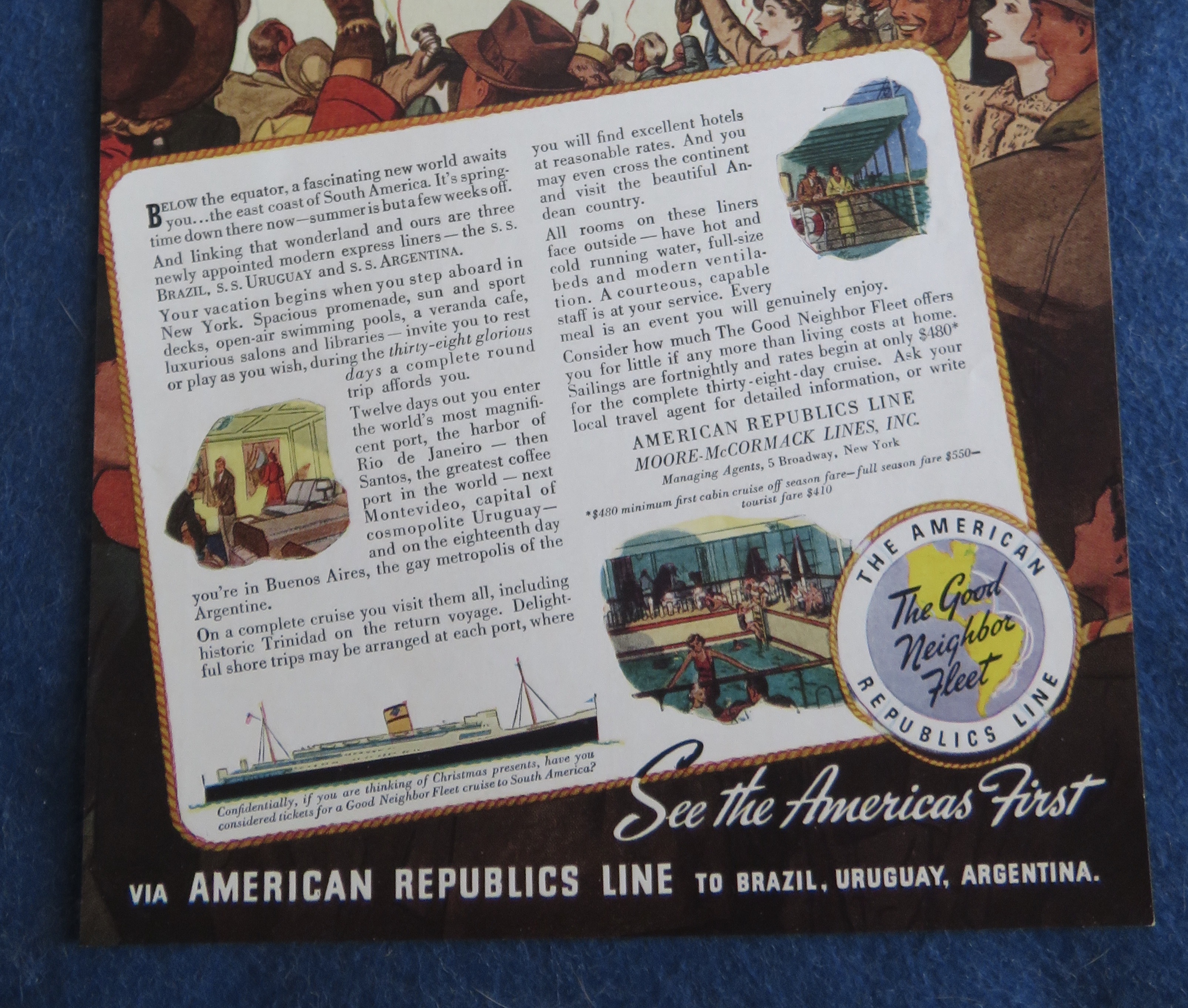 1938 American Republics Line with Farewell Broadway