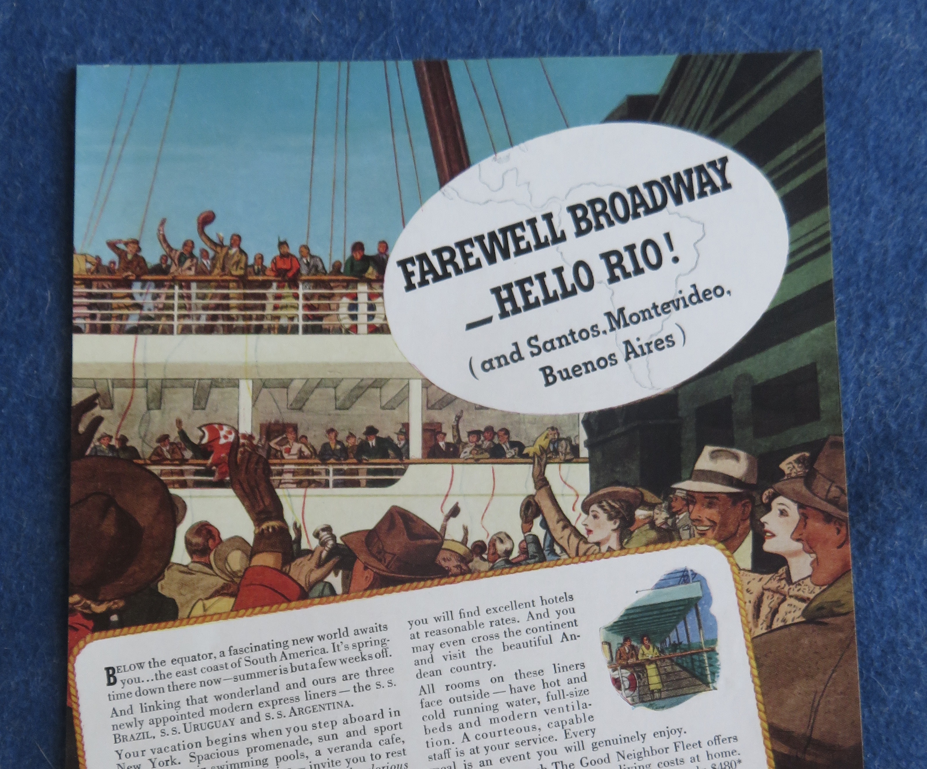 1938 American Republics Line with Farewell Broadway