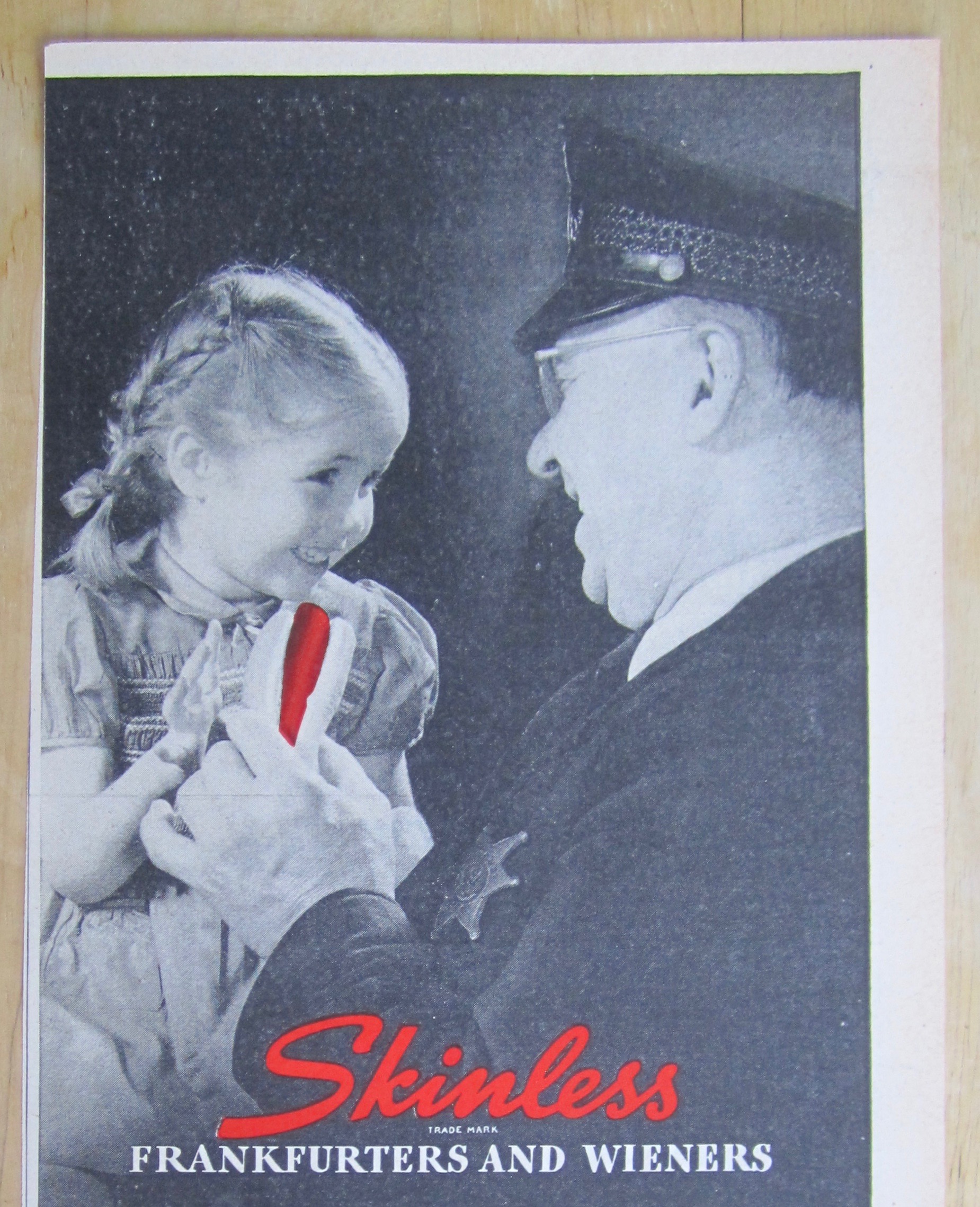 1948 Skinless Frankfurters with Little Girl & Man