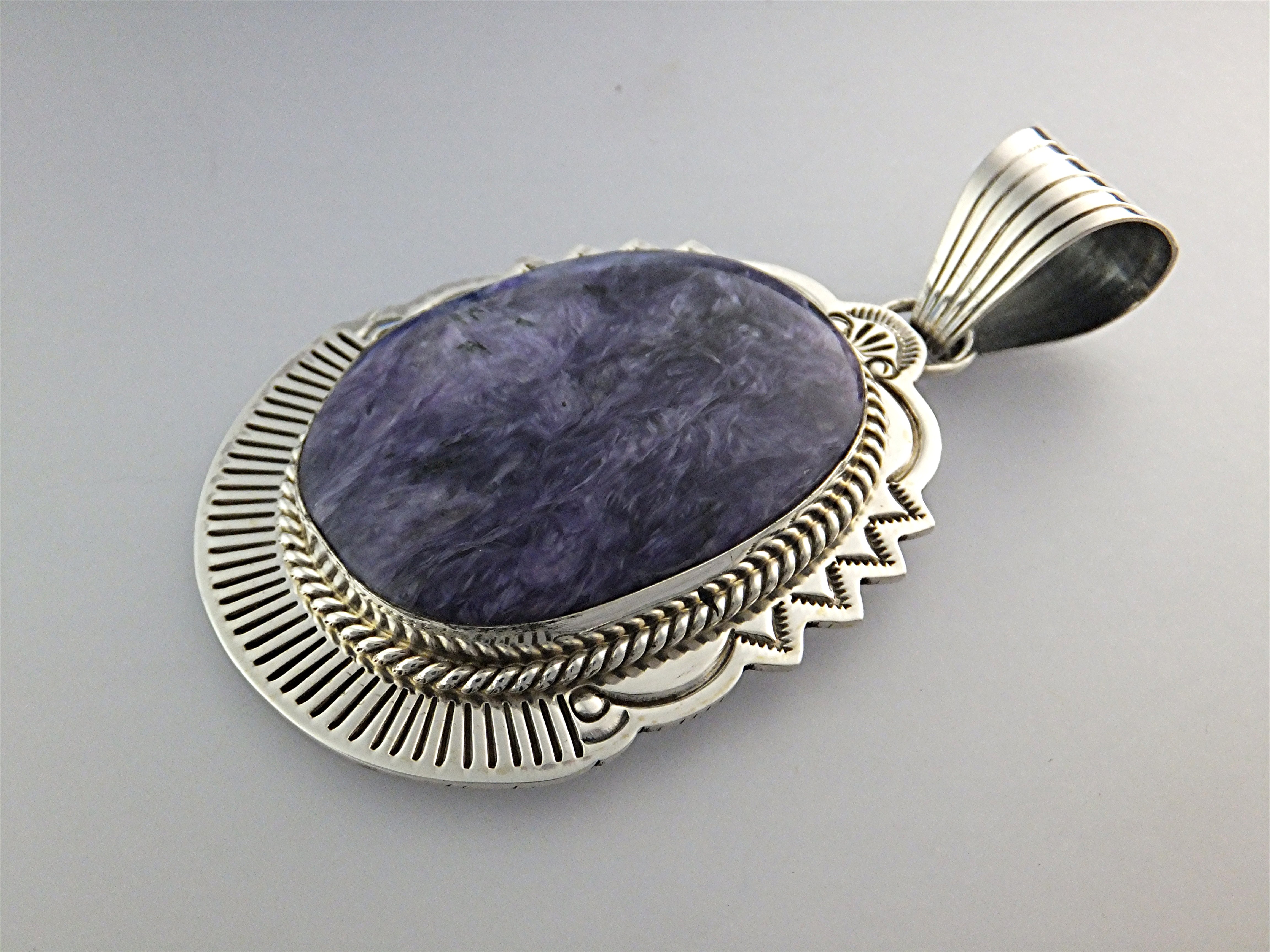 Pendant Russian Charoite Sterling Silver M.Spencer USA
