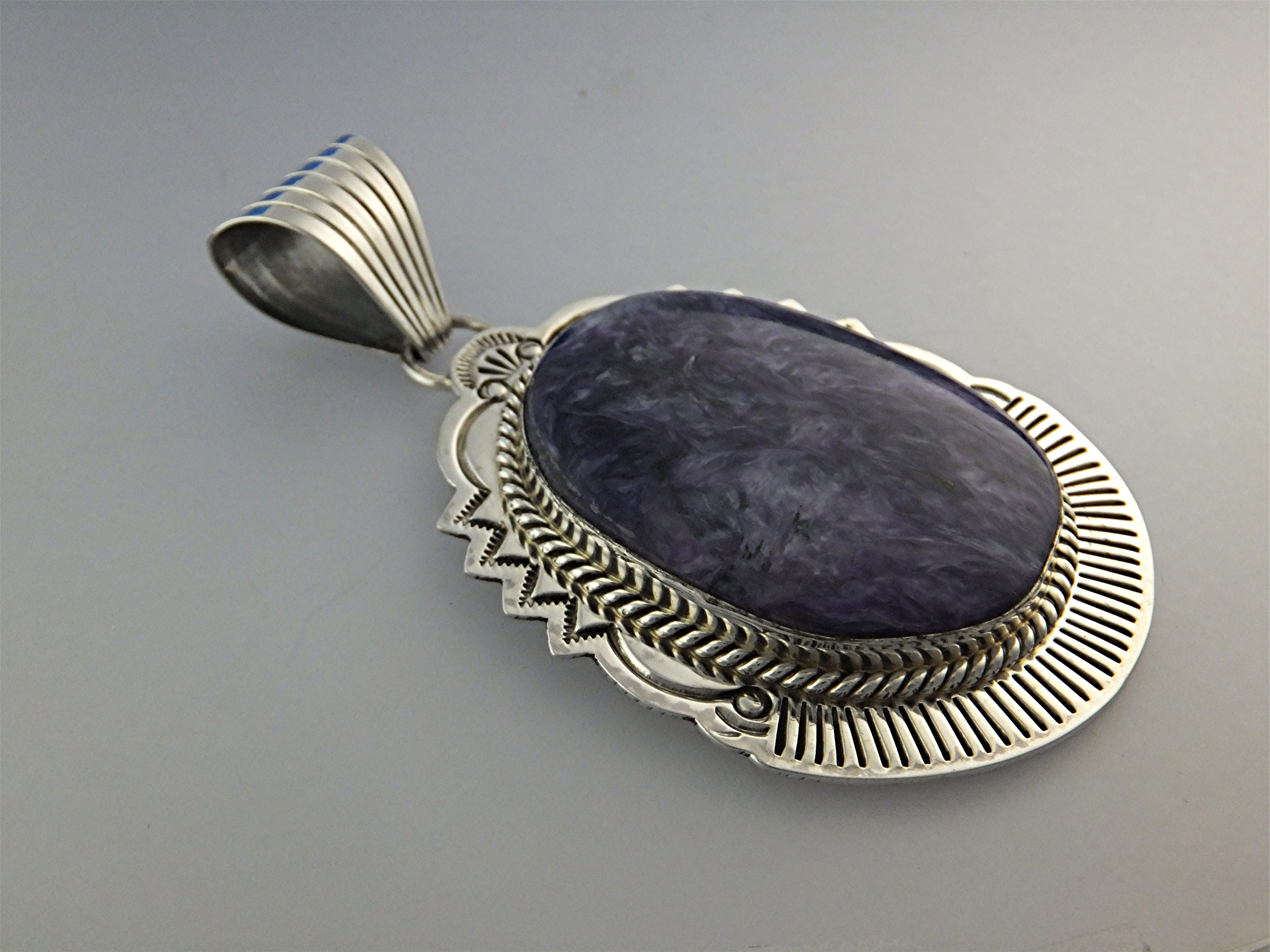 Pendant Russian Charoite Sterling Silver M.Spencer USA