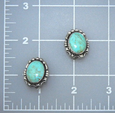 Carol Felley Sterling Silver Turquoise Clip Earrings