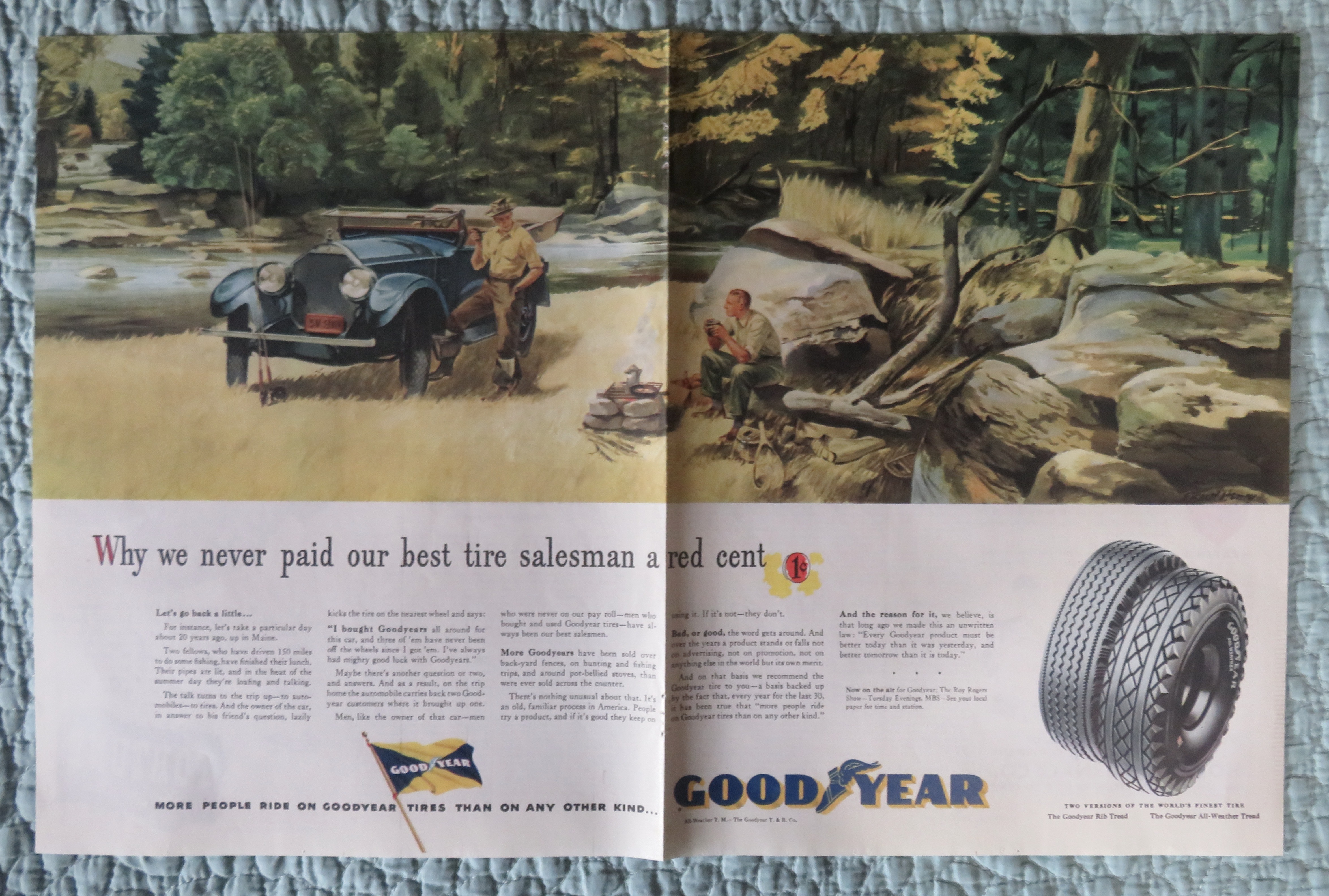 1948 Goodyear Tires with a Salesman & His Car