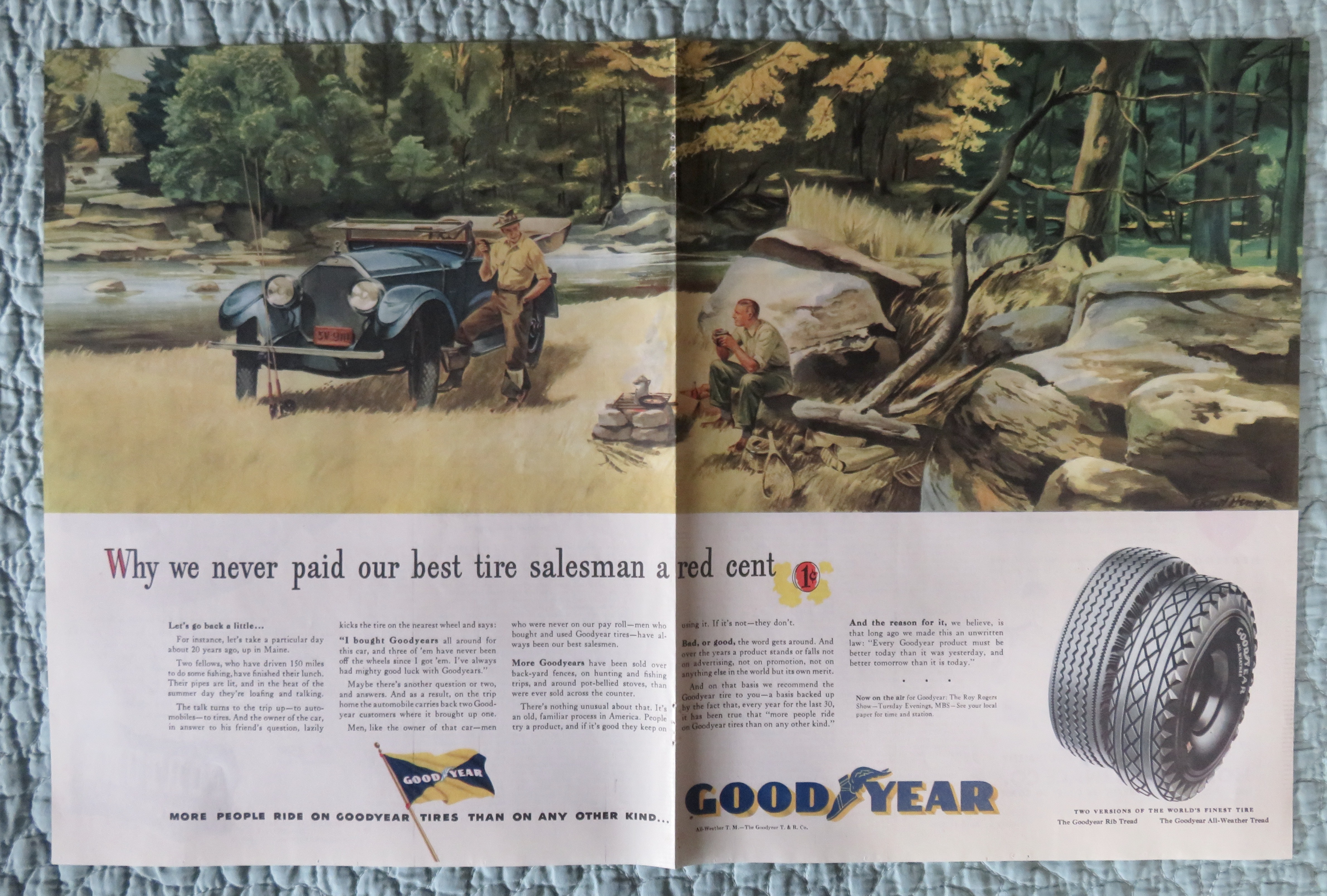 1948 Goodyear Tires with a Salesman & His Car