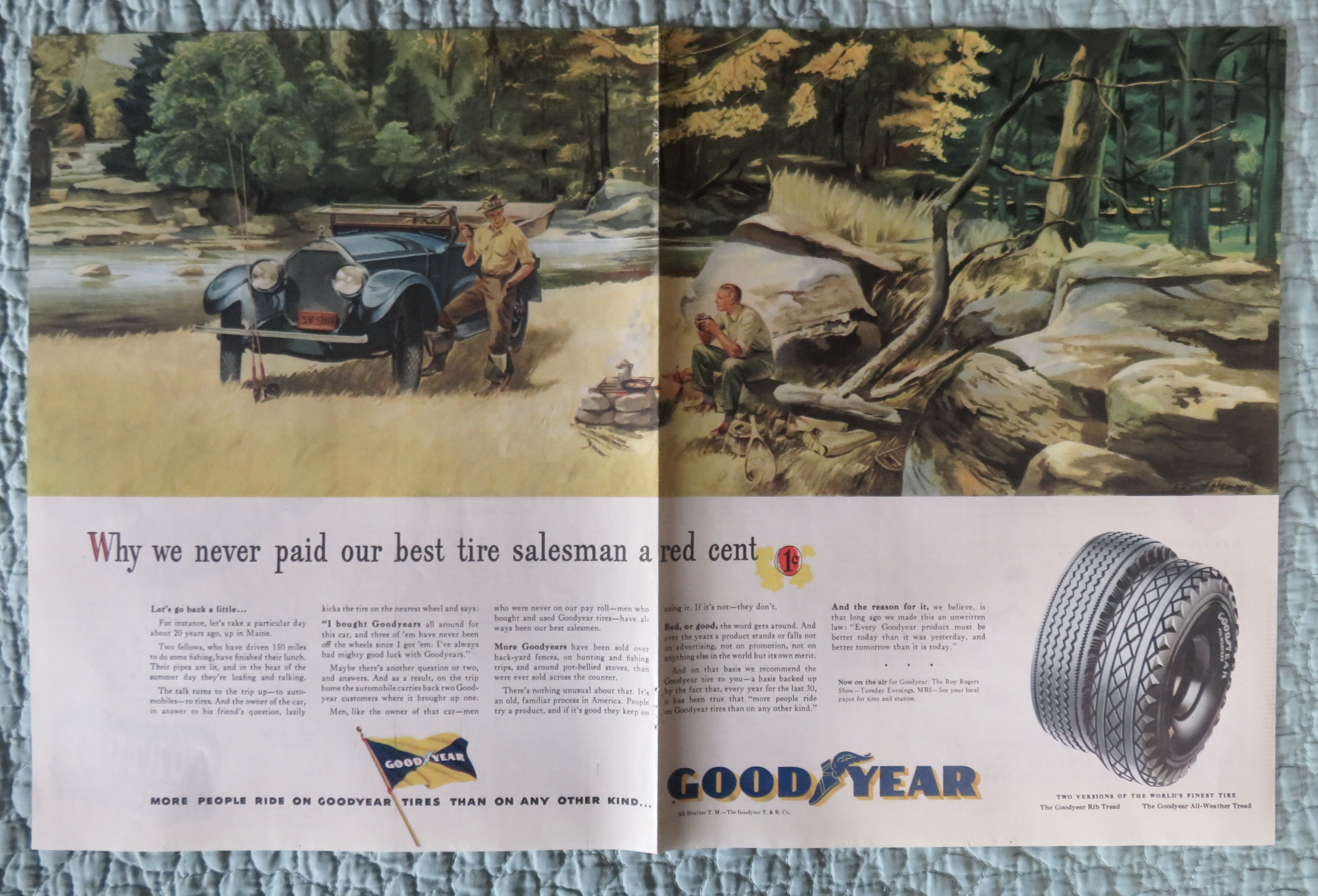 1948 Goodyear Tires with a Salesman & His Car