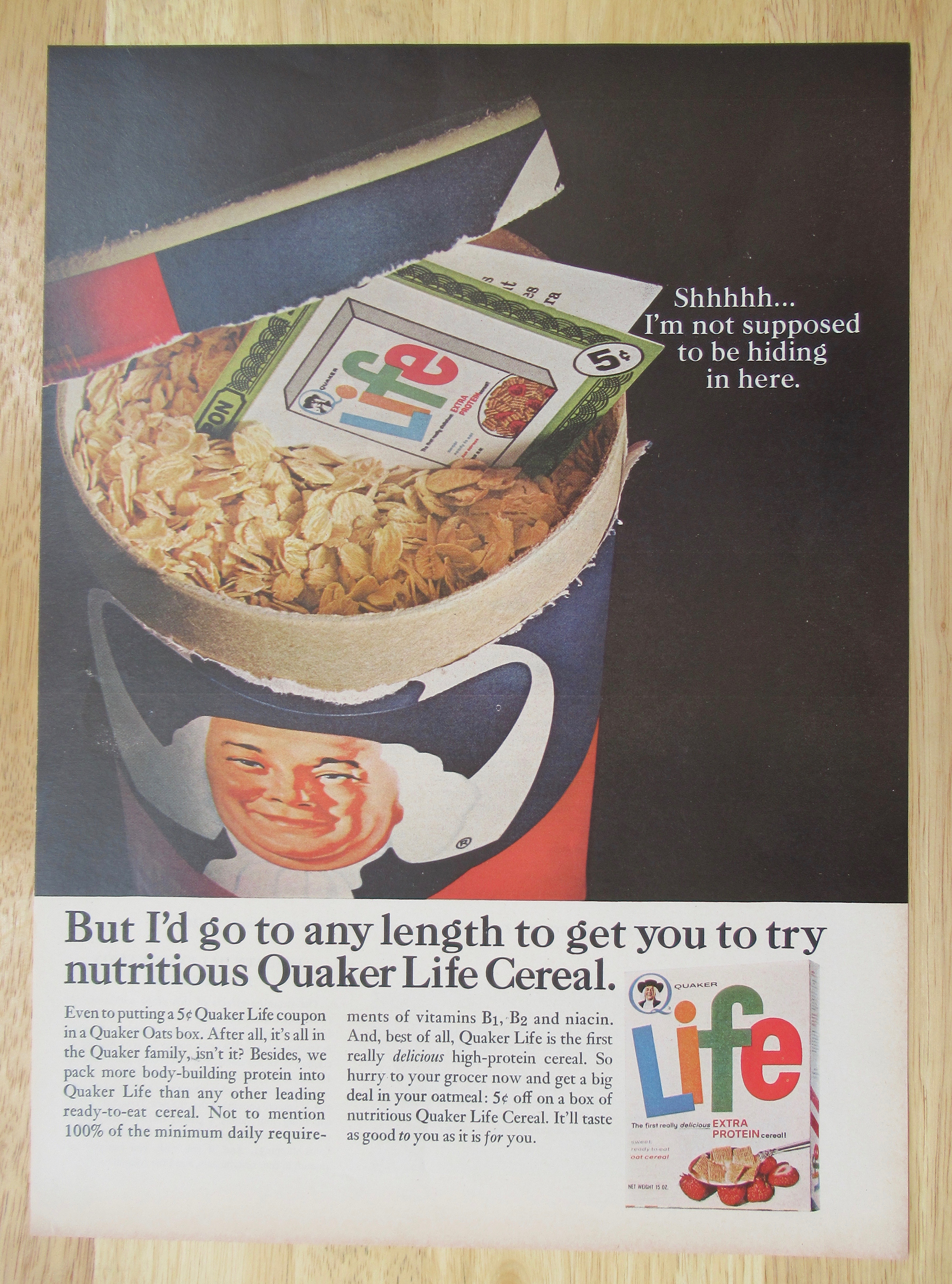 1966 Quaker Oatmeal with the Quaker Life Cereal Coupon