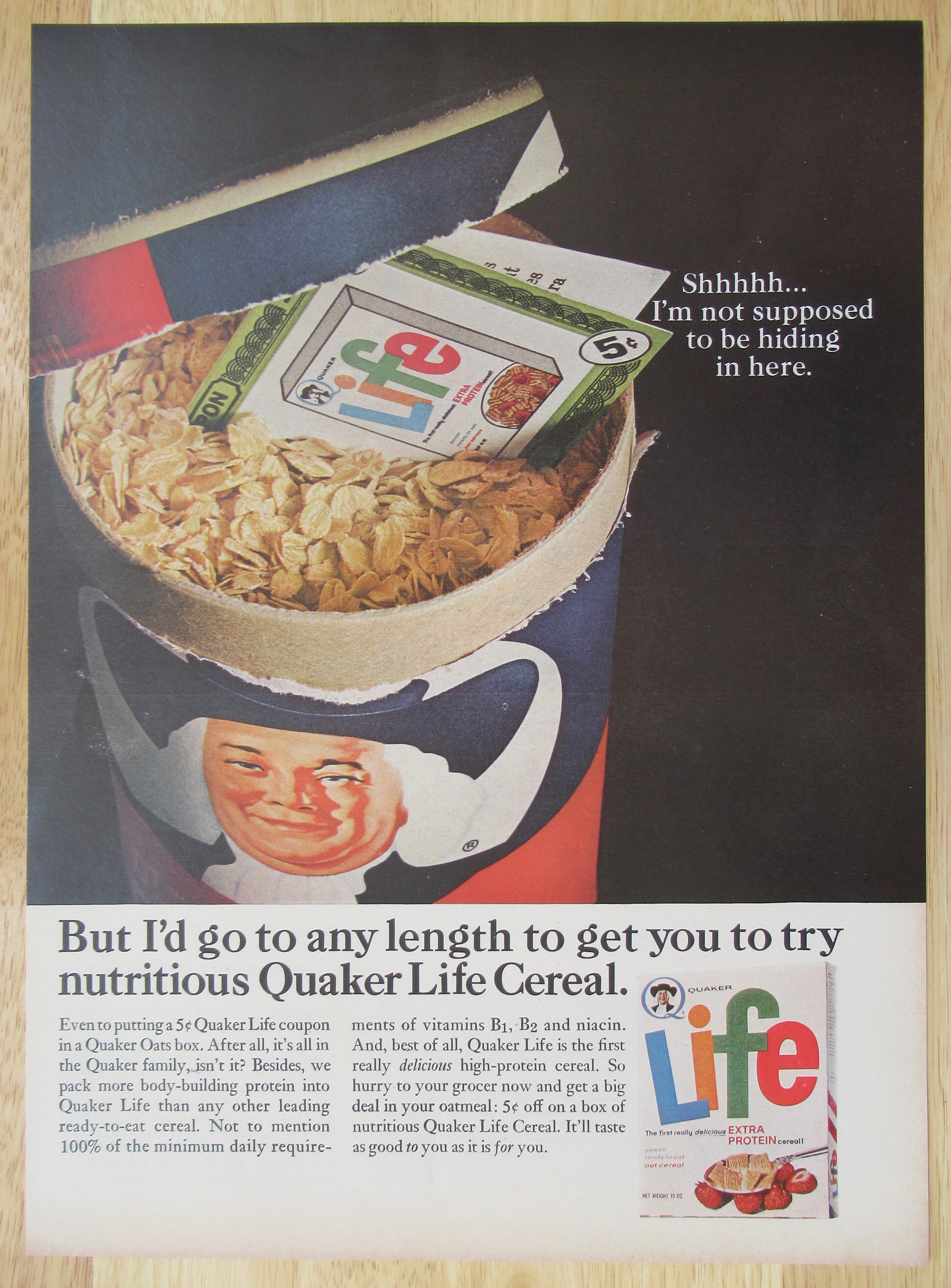 1966 Quaker Oatmeal with the Quaker Life Cereal Coupon