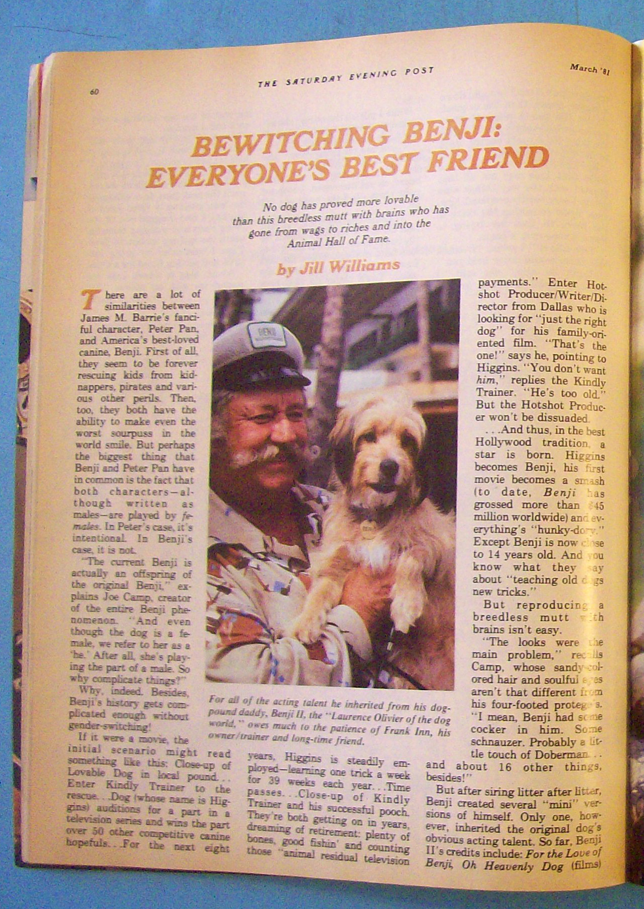 Saturday Evening Post Magazine March 1981 Benji The Dog