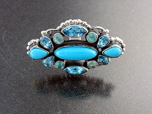 Leo Feeney Sterling Silver Turquoise Blue Topaz Ring