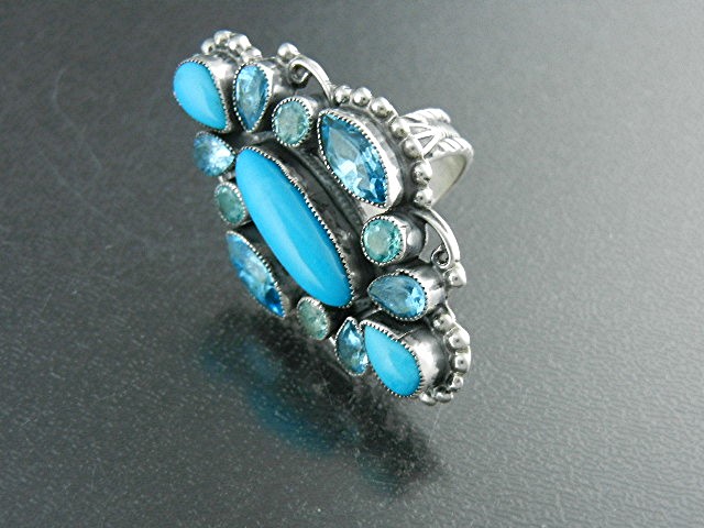 Leo Feeney Sterling Silver Turquoise Blue Topaz Ring