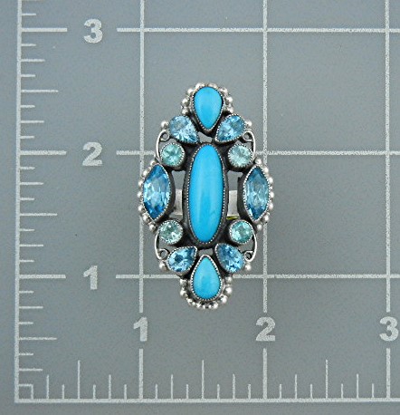 Leo Feeney Sterling Silver Turquoise Blue Topaz Ring