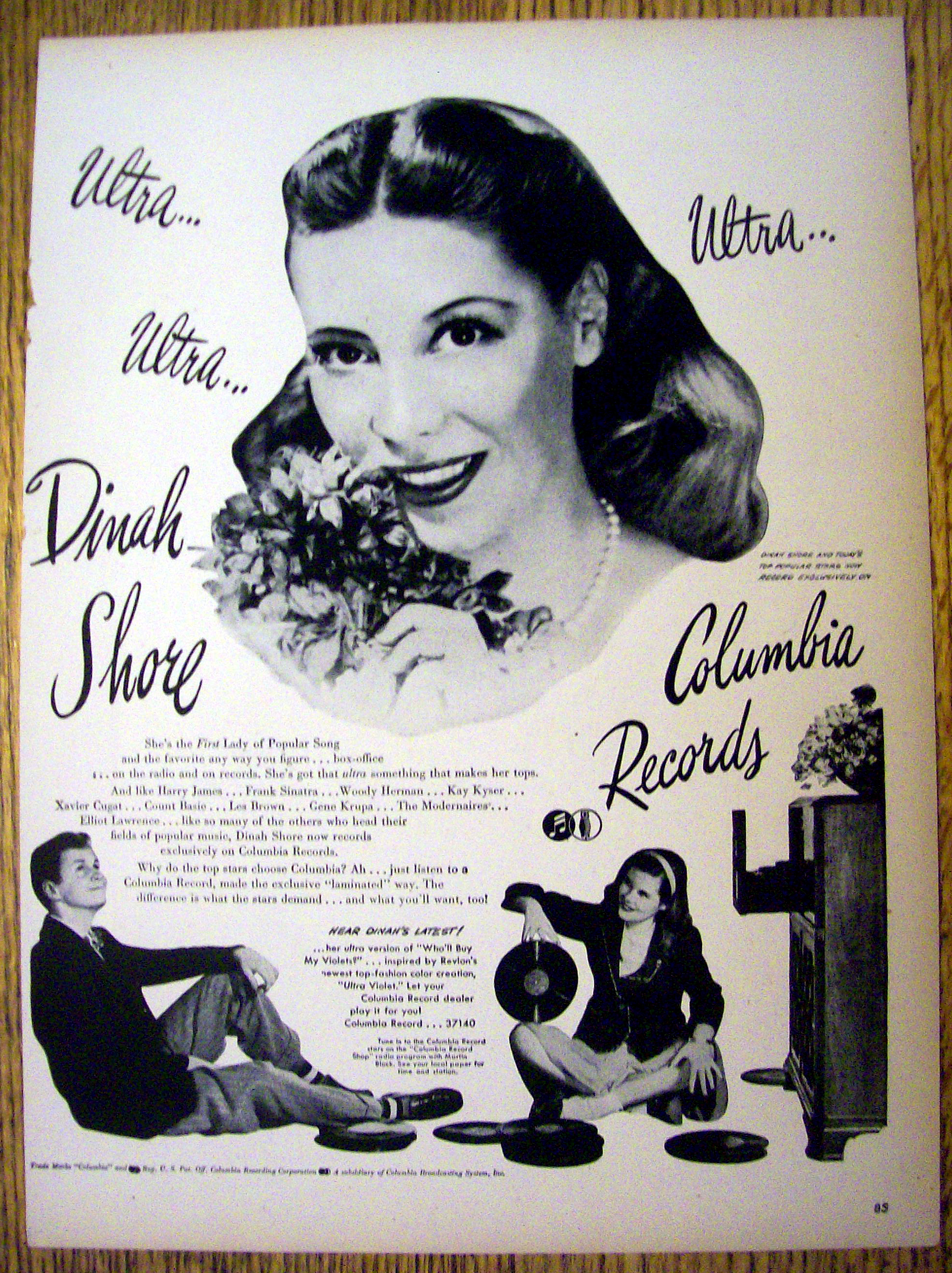 1946 Columbia Records with Dinah Shore