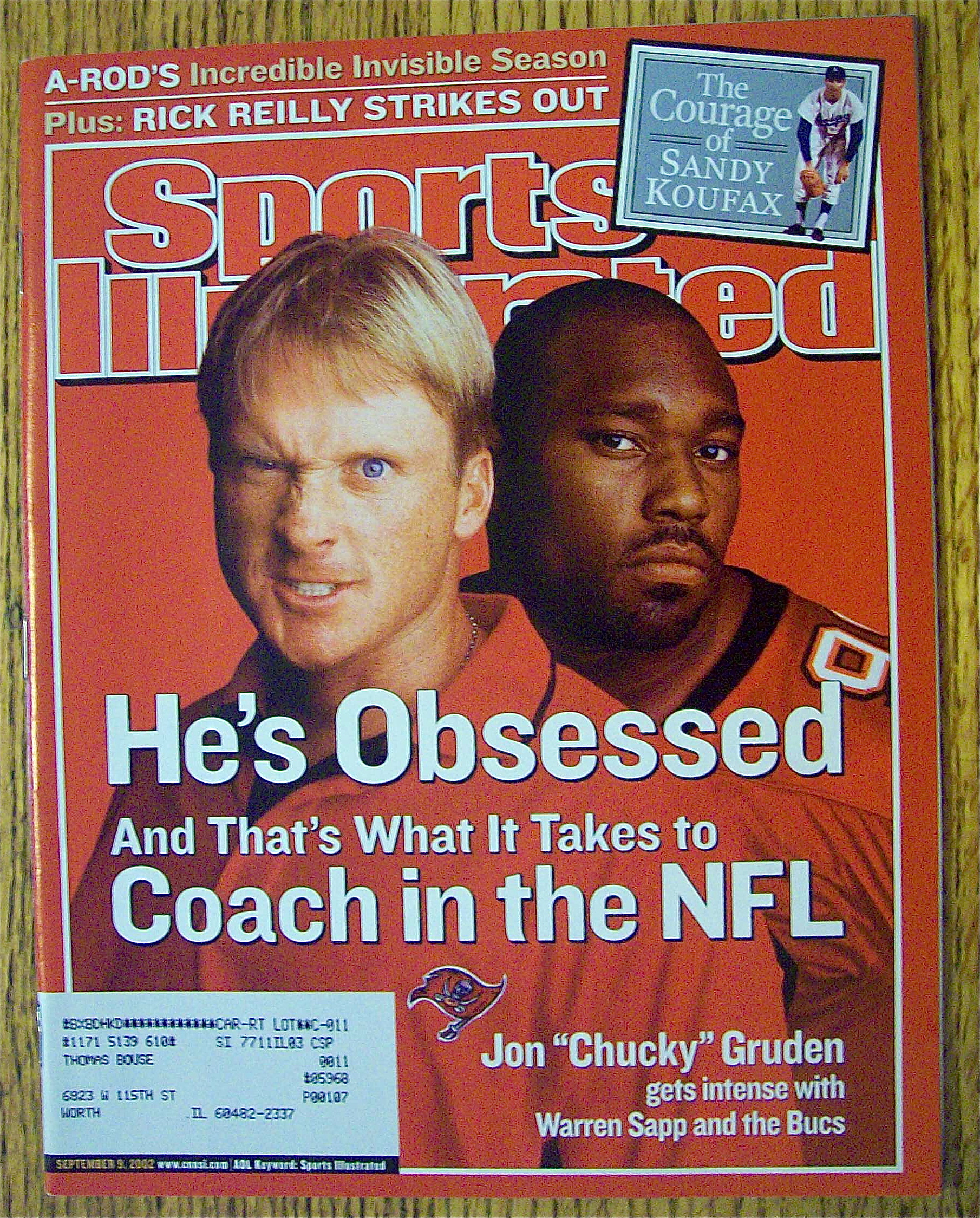 Sport Illustrated Magazine September 9, 2002 J. Gruden