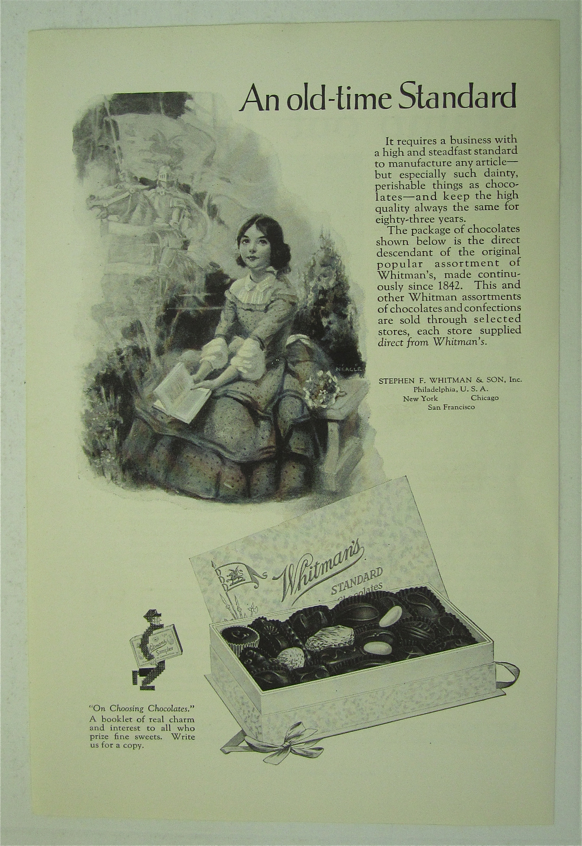 1925 Whitman's Candies with Little Girl & Book