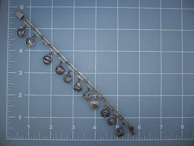 Taxco Mexico Sterling Silver Astrological Charm Bracele