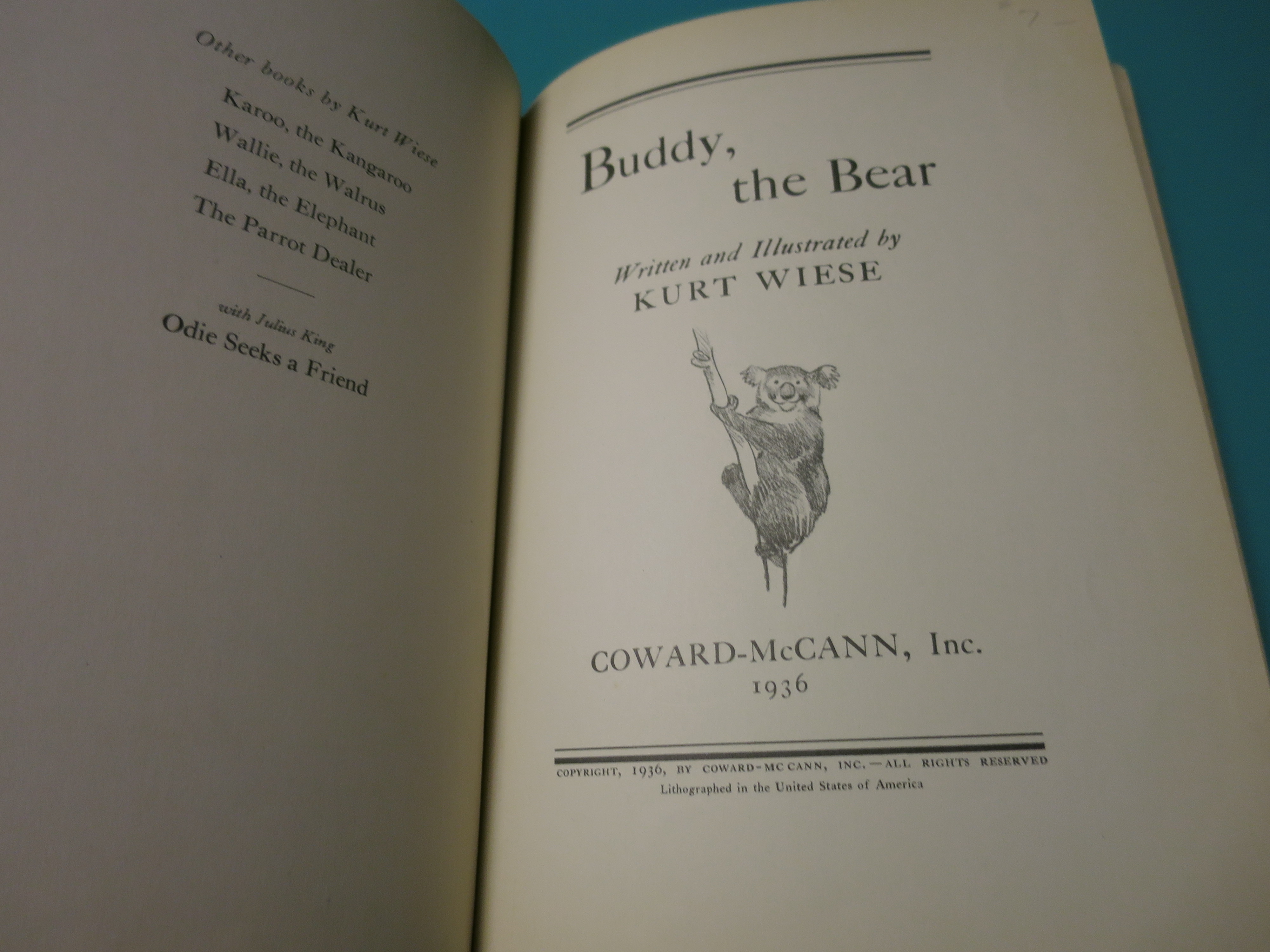 Buddy the Bear Kurt Wiese 1936