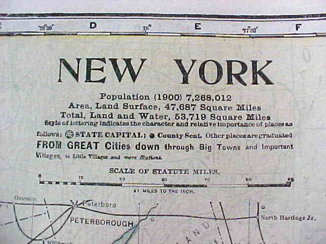 Antique Map New York 1906 Large Fold Out