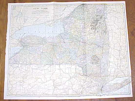 Antique Map New York 1906 Large Fold Out
