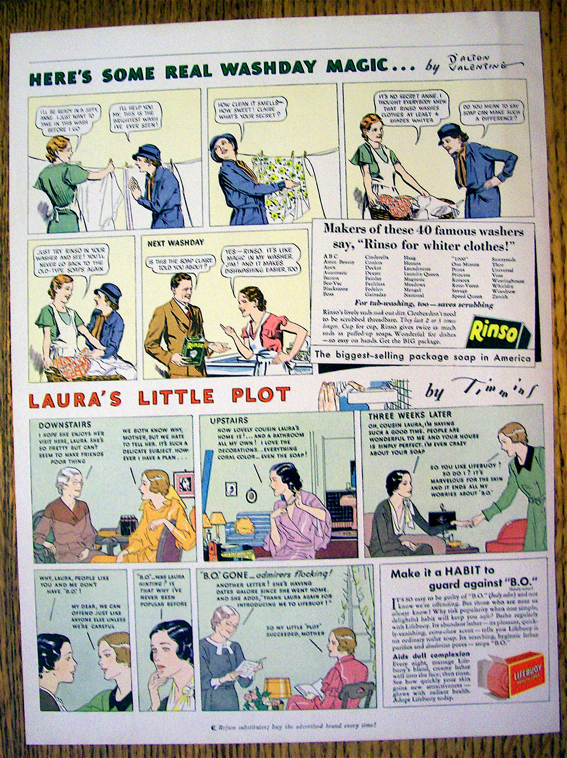 1934 Rinso & Lifebuoy Soap with Laura's Little Plot