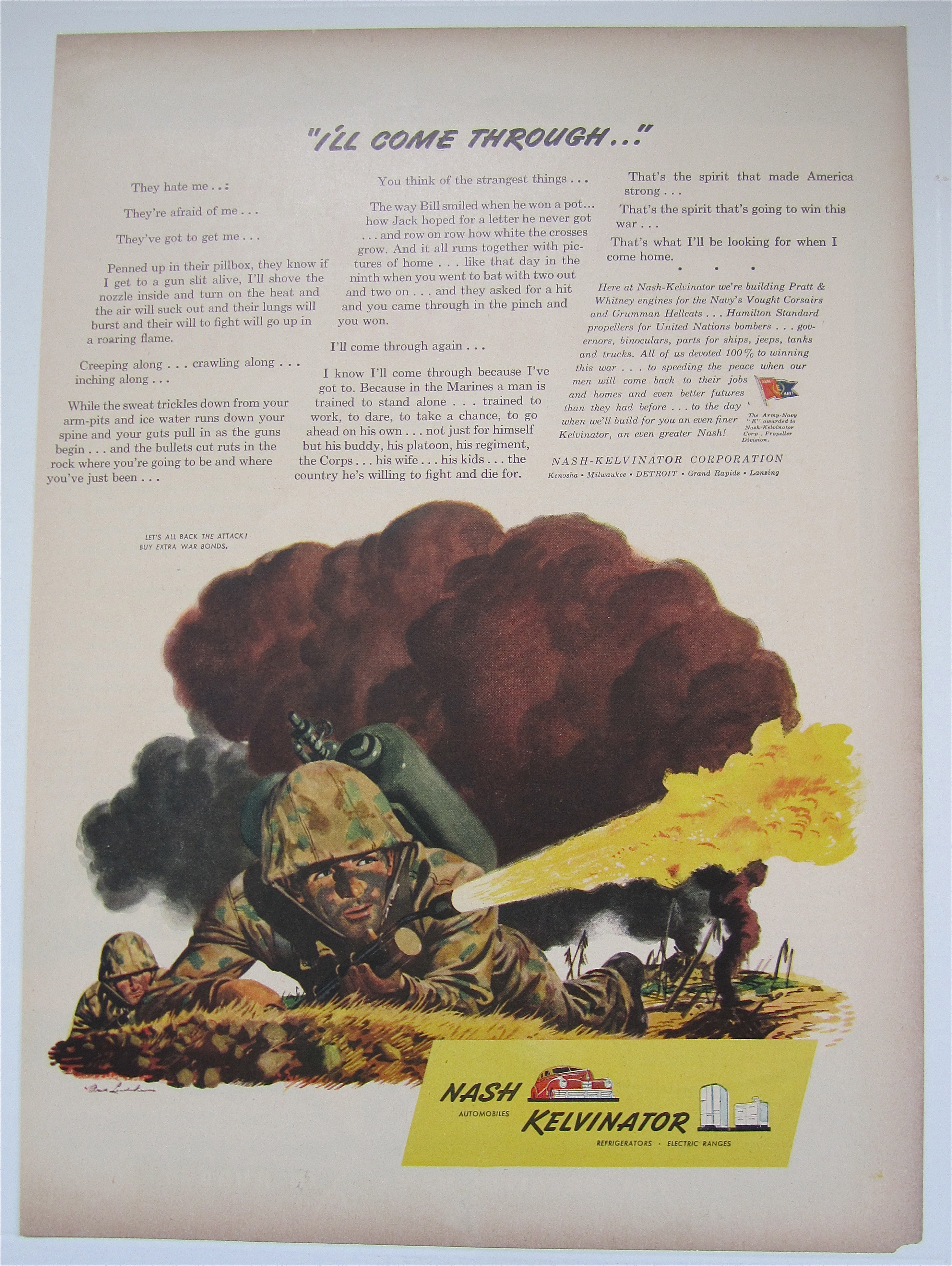 1944 Nash Kelvinator with Soldier & Flame Thrower