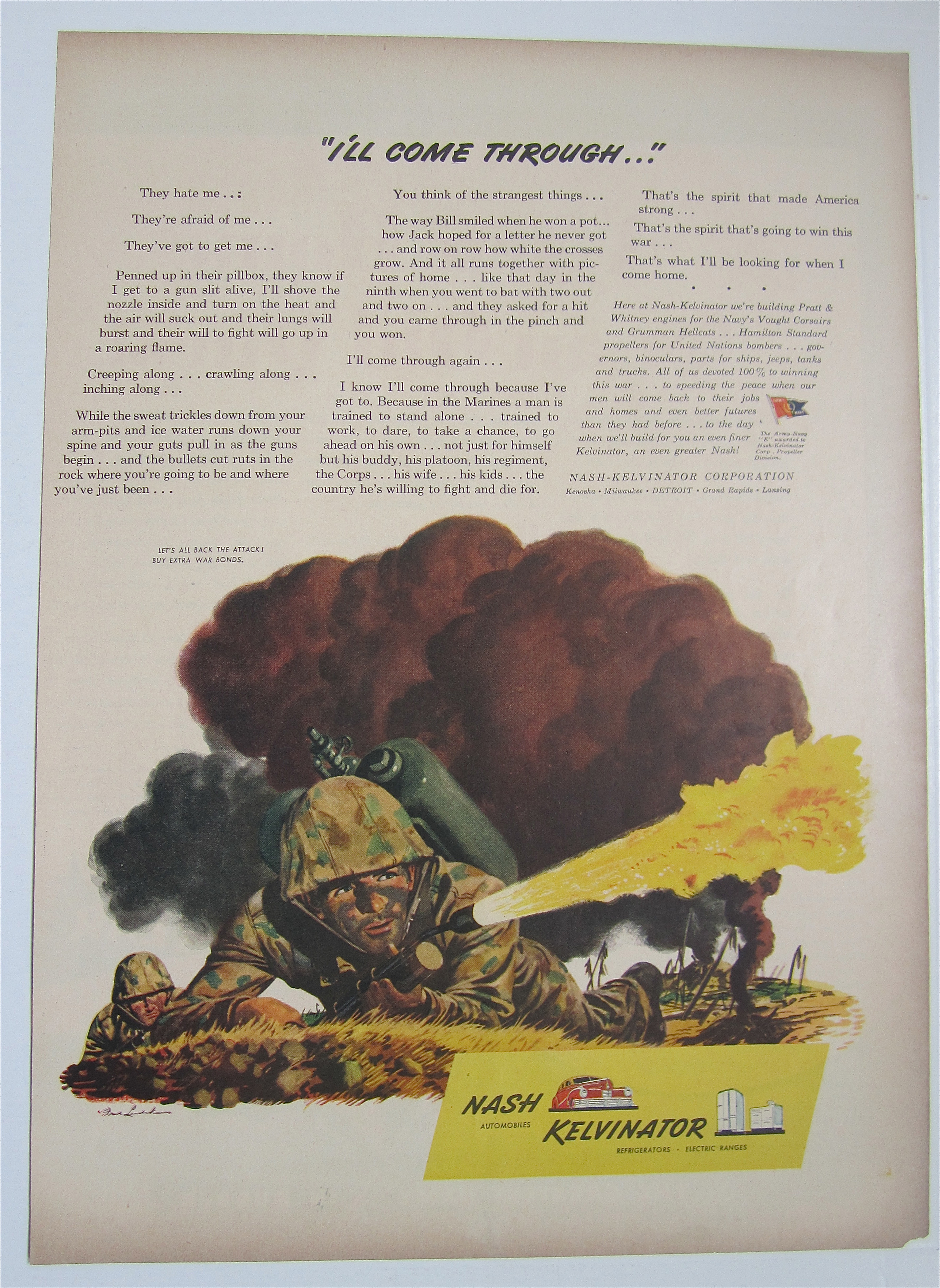 1944 Nash Kelvinator with Soldier & Flame Thrower