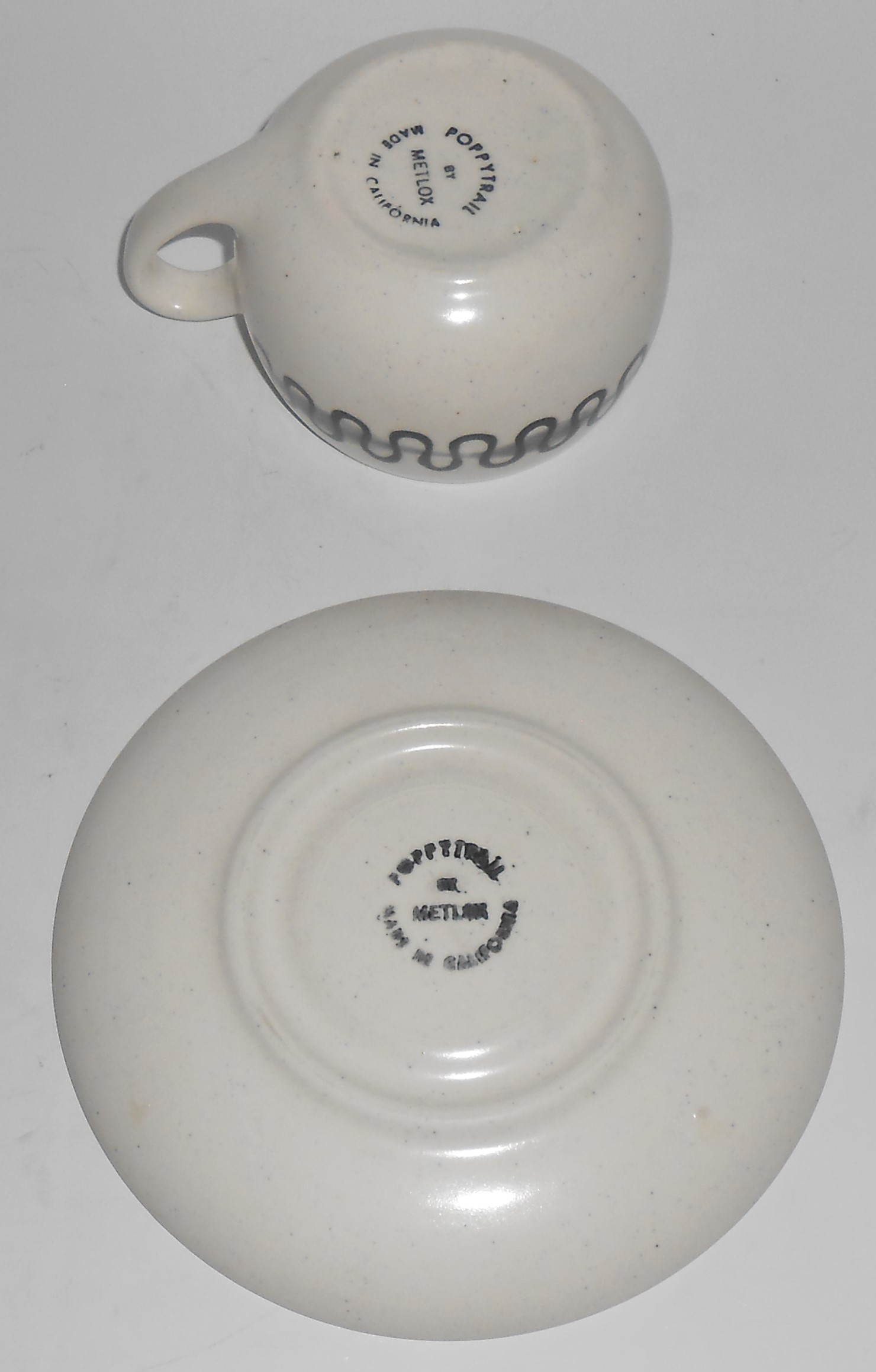 Metlox Pottery Poppy Trail Aztec Cup & Saucer Set