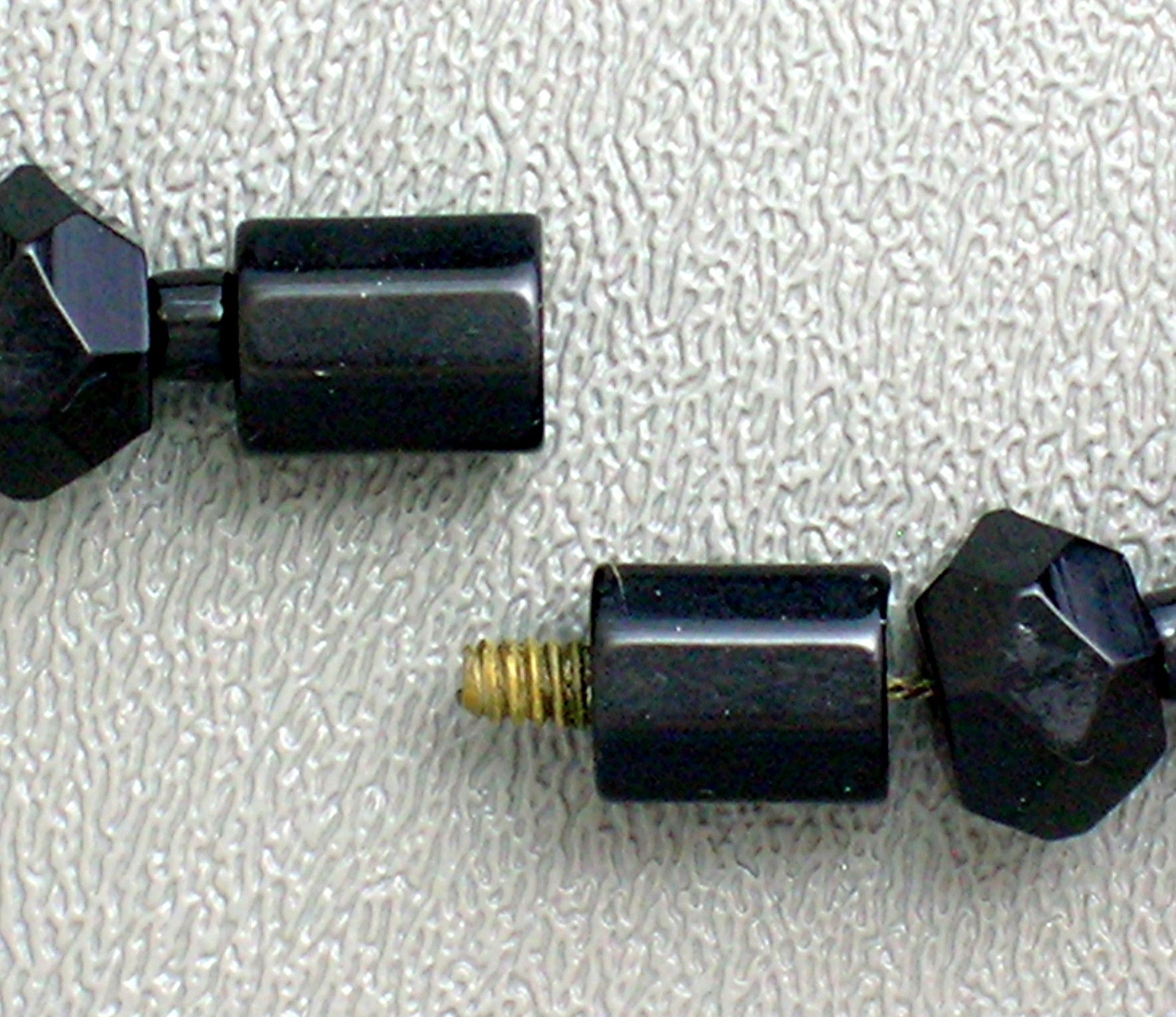 Bakelite Black Faceted 15 Inch Necklace