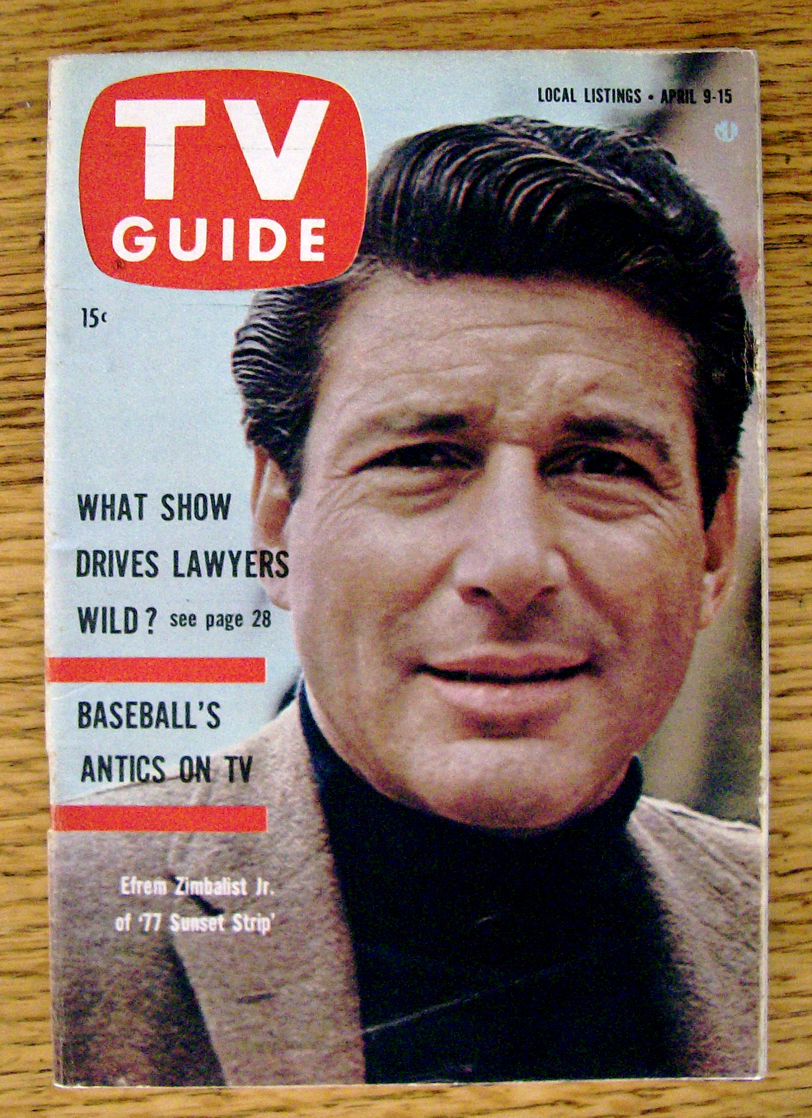 TV Guide - April 9-15, 1960 - Efrem Zimbalist Jr