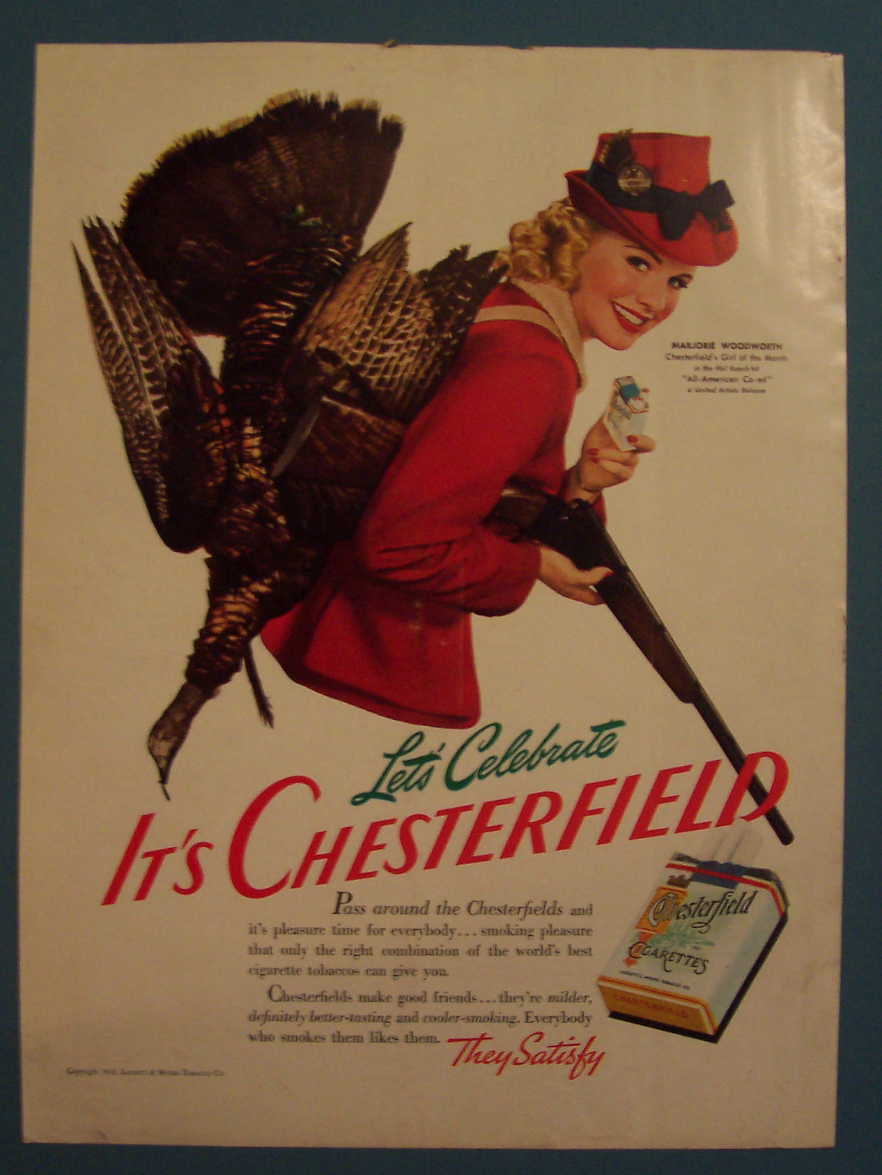 1941  Chesterfield Cigarettes with Marjorie Woodworth
