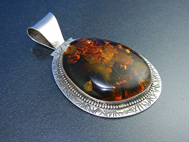 David Troutman Balkan Amber Sterling Silver Pendant