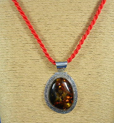 David Troutman Balkan Amber Sterling Silver Pendant