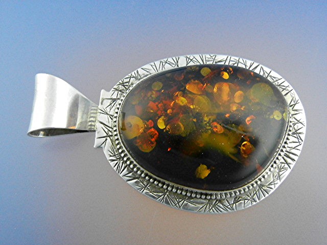 David Troutman Balkan Amber Sterling Silver Pendant