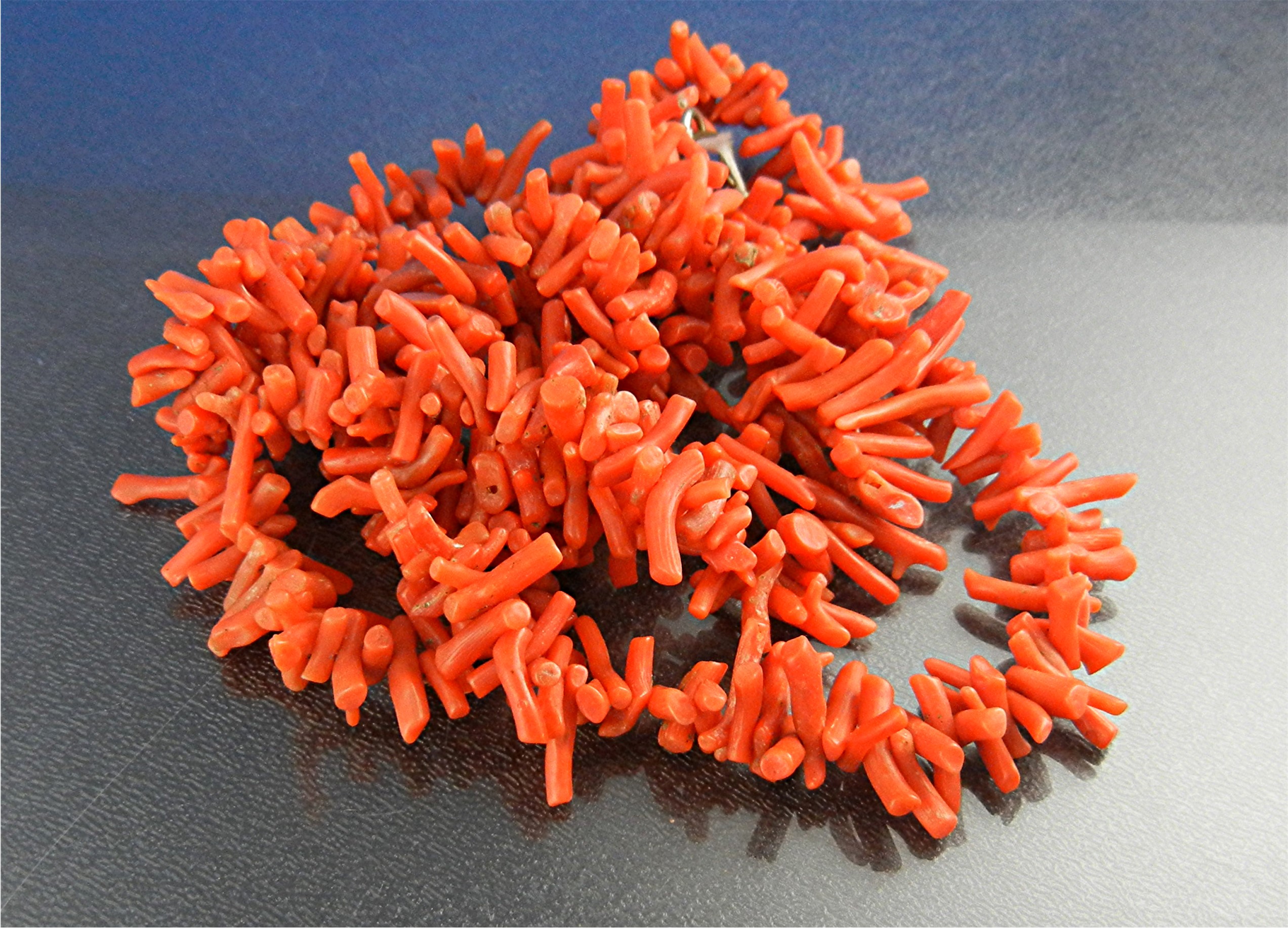 Coral 32 Inch Mediterranean Branch Coral Necklace