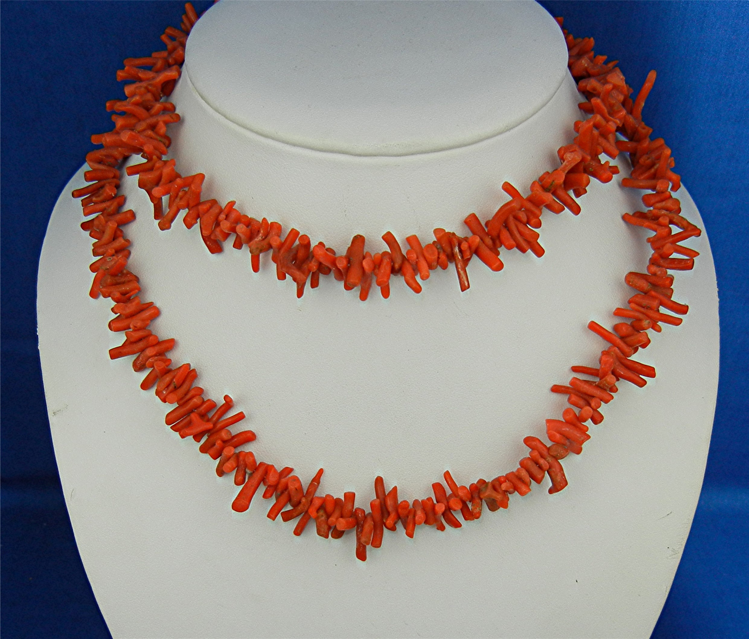 Coral 32 Inch Mediterranean Branch Coral Necklace