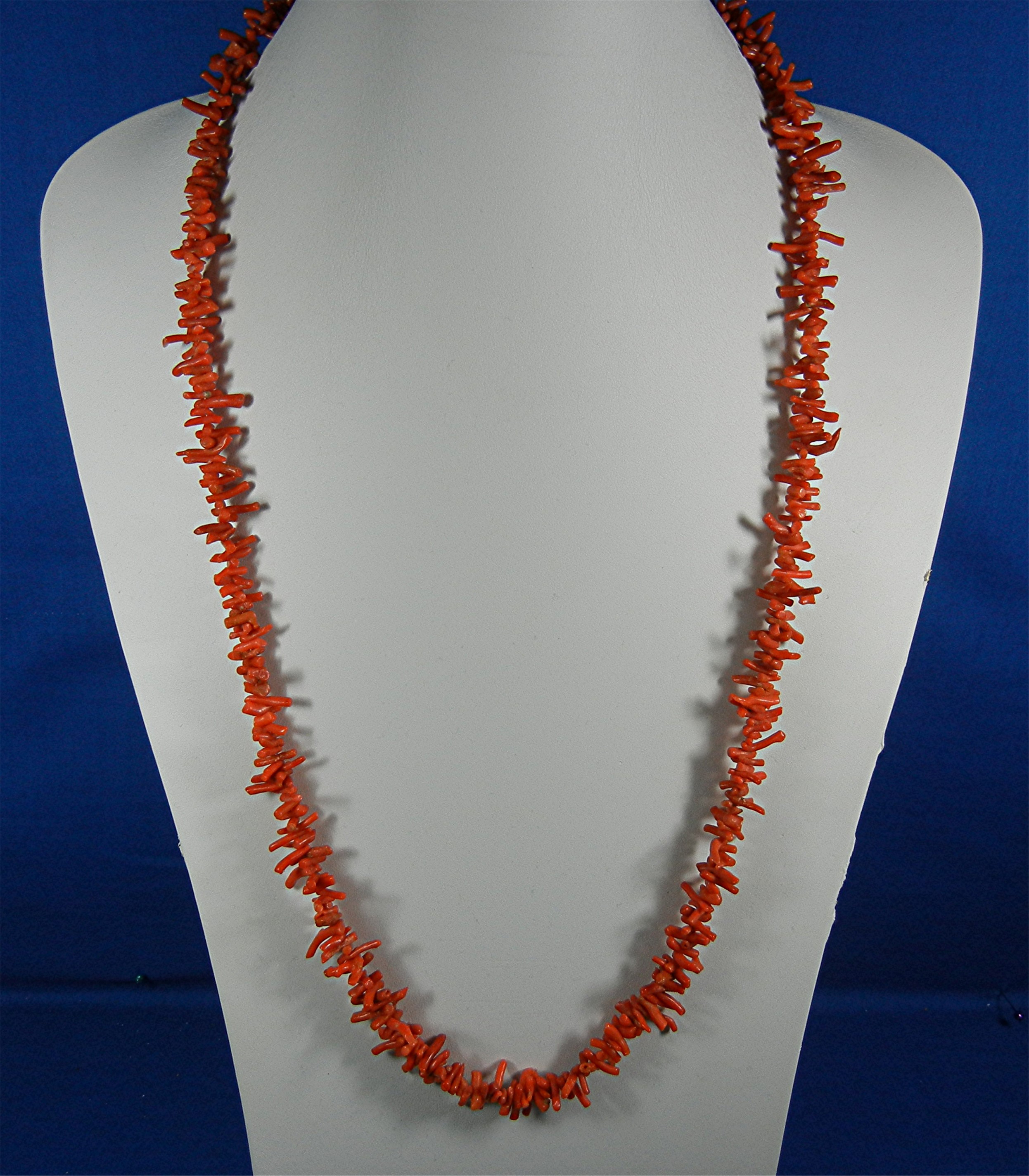 Coral 32 Inch Mediterranean Branch Coral Necklace