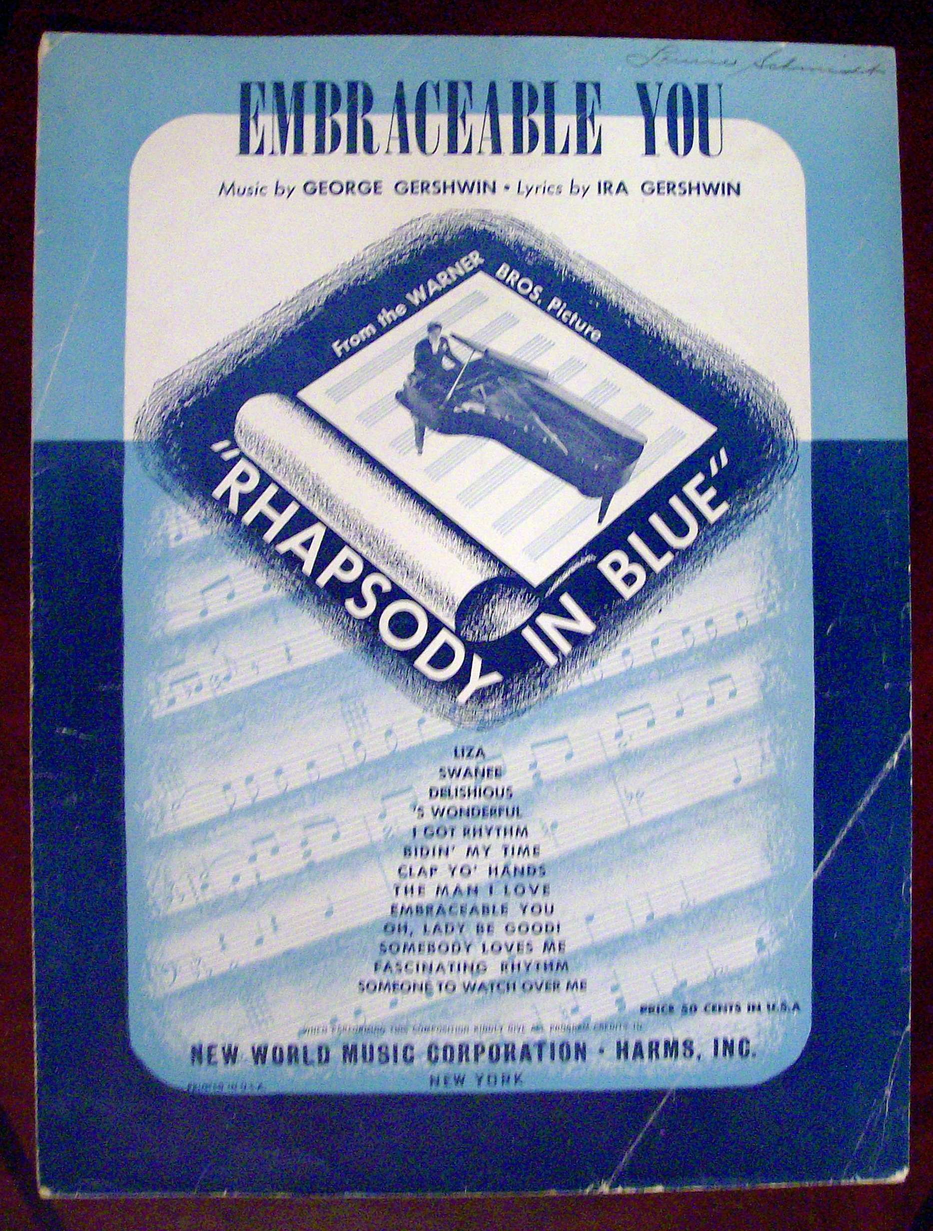 Sheet Music of 1930 Embraceable You