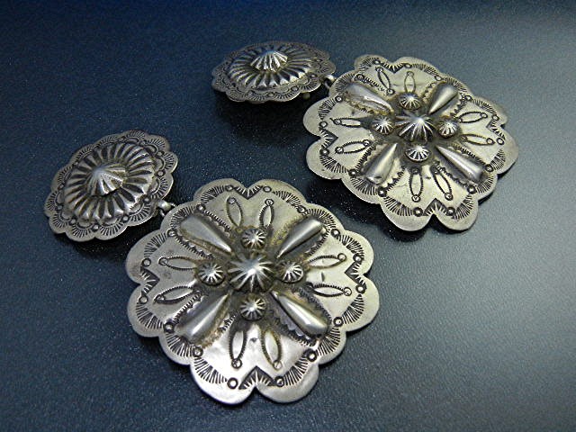 Gary G Navajo Sterling Silver 3 3/4 inch Clip Earrings