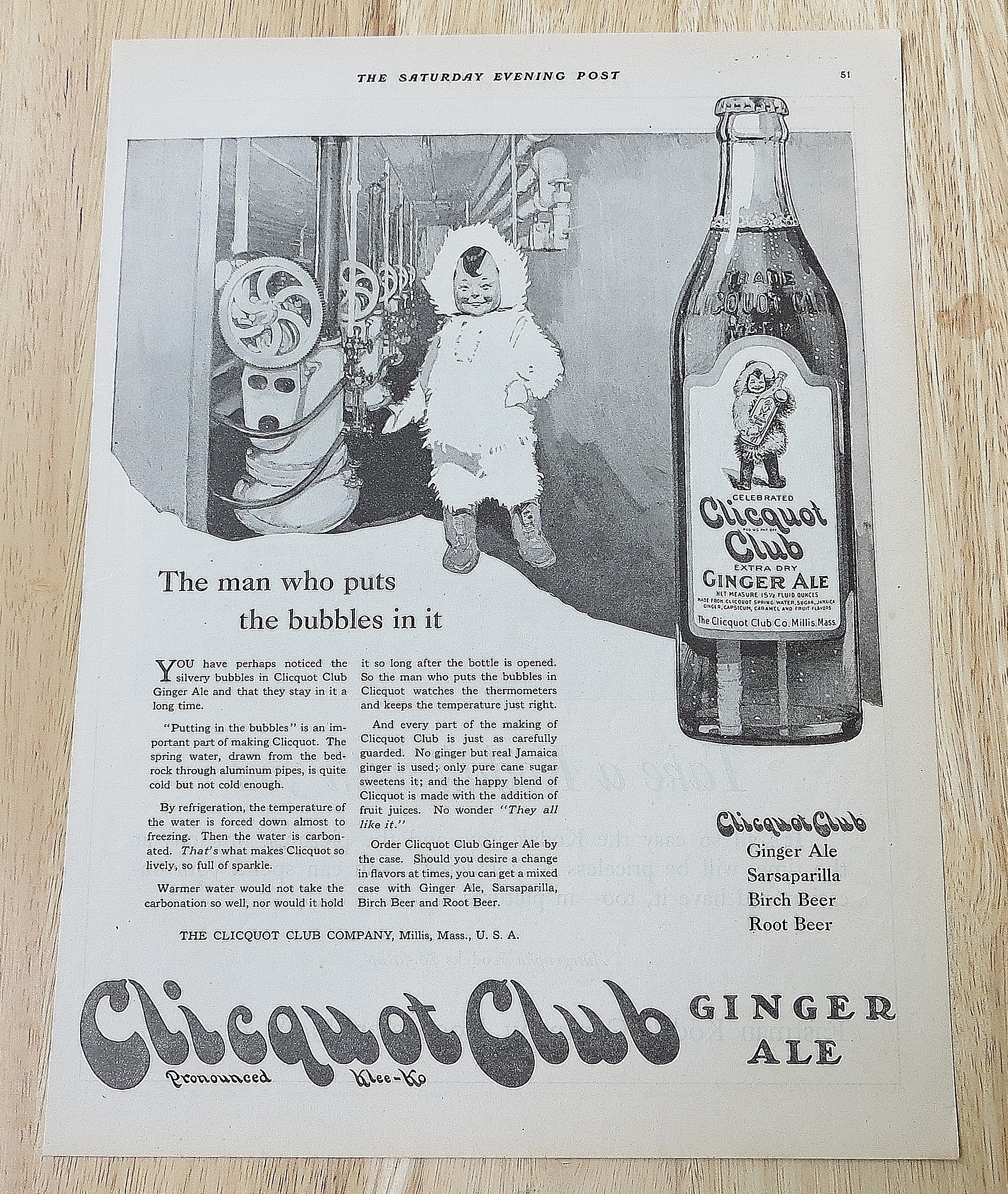 1922 Clicquot Club Ginger Ale With Eskimo