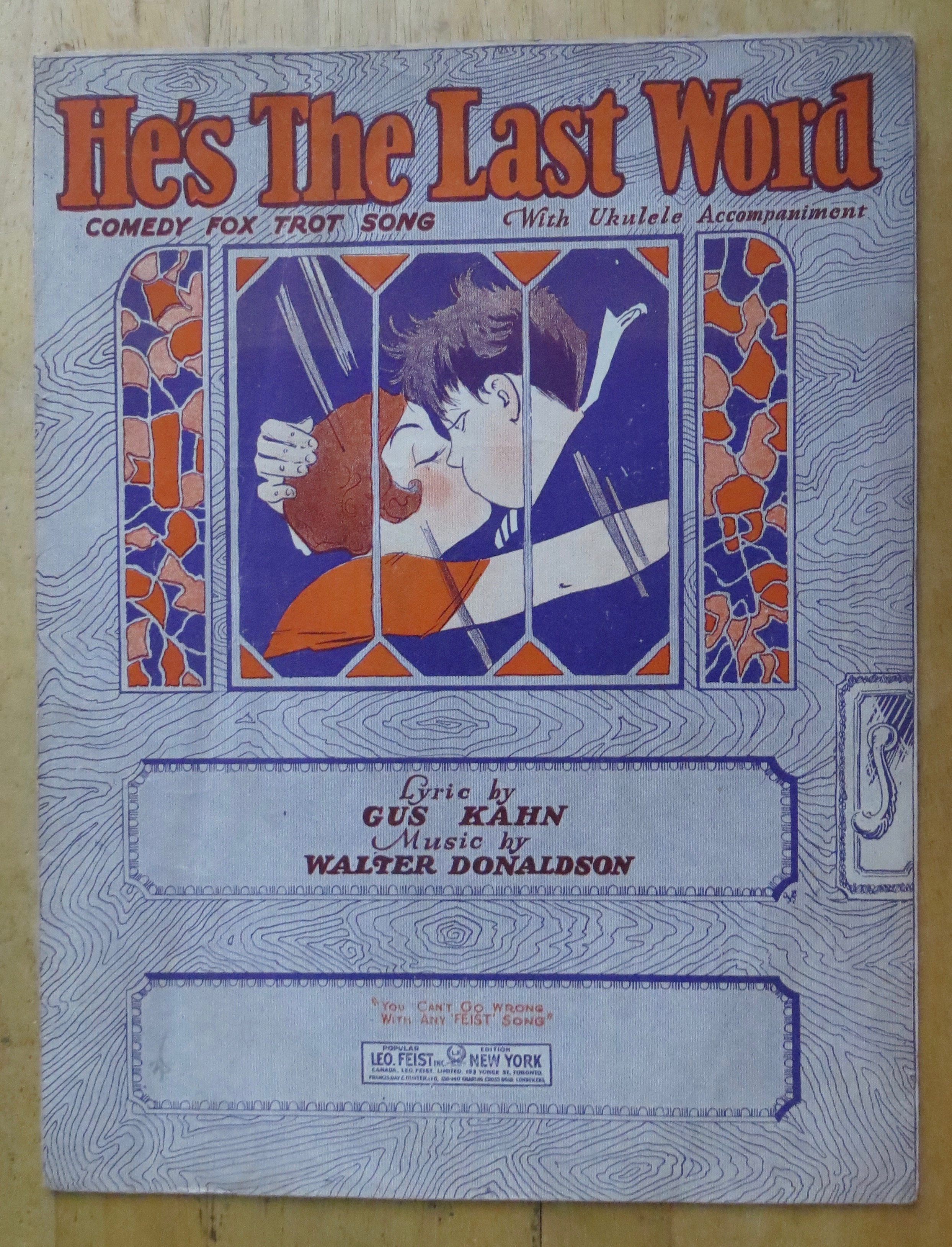 1927 He's The Last Word Sheet Music