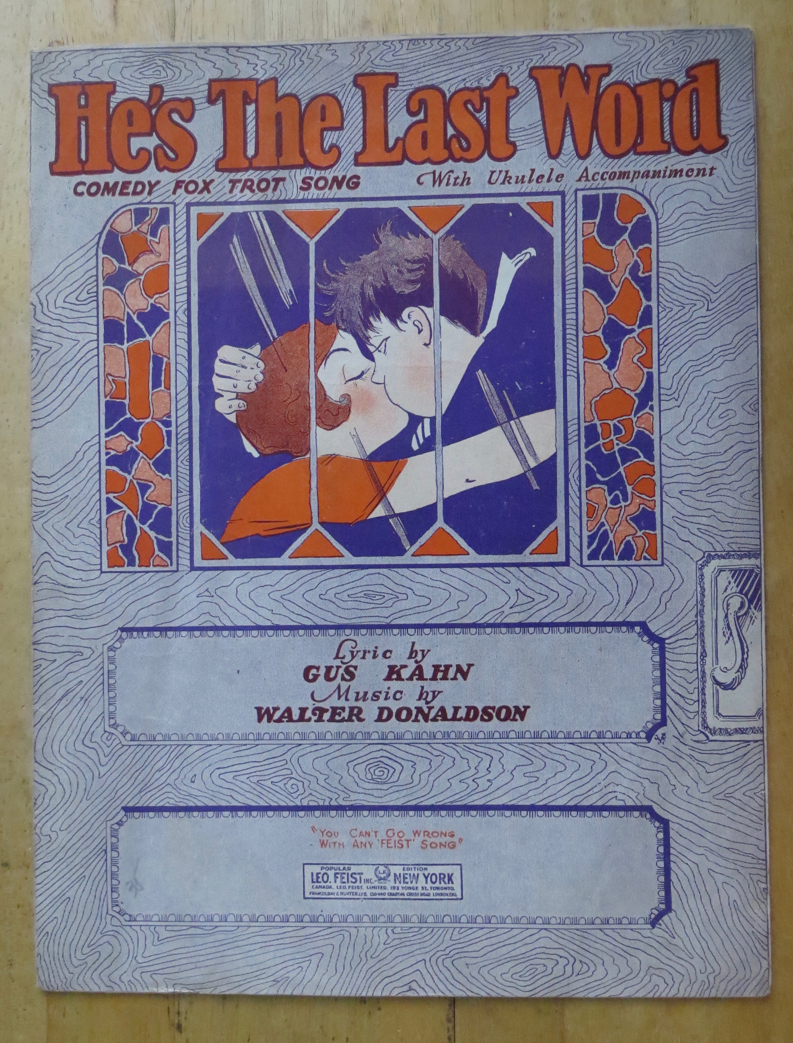 1927 He's The Last Word Sheet Music